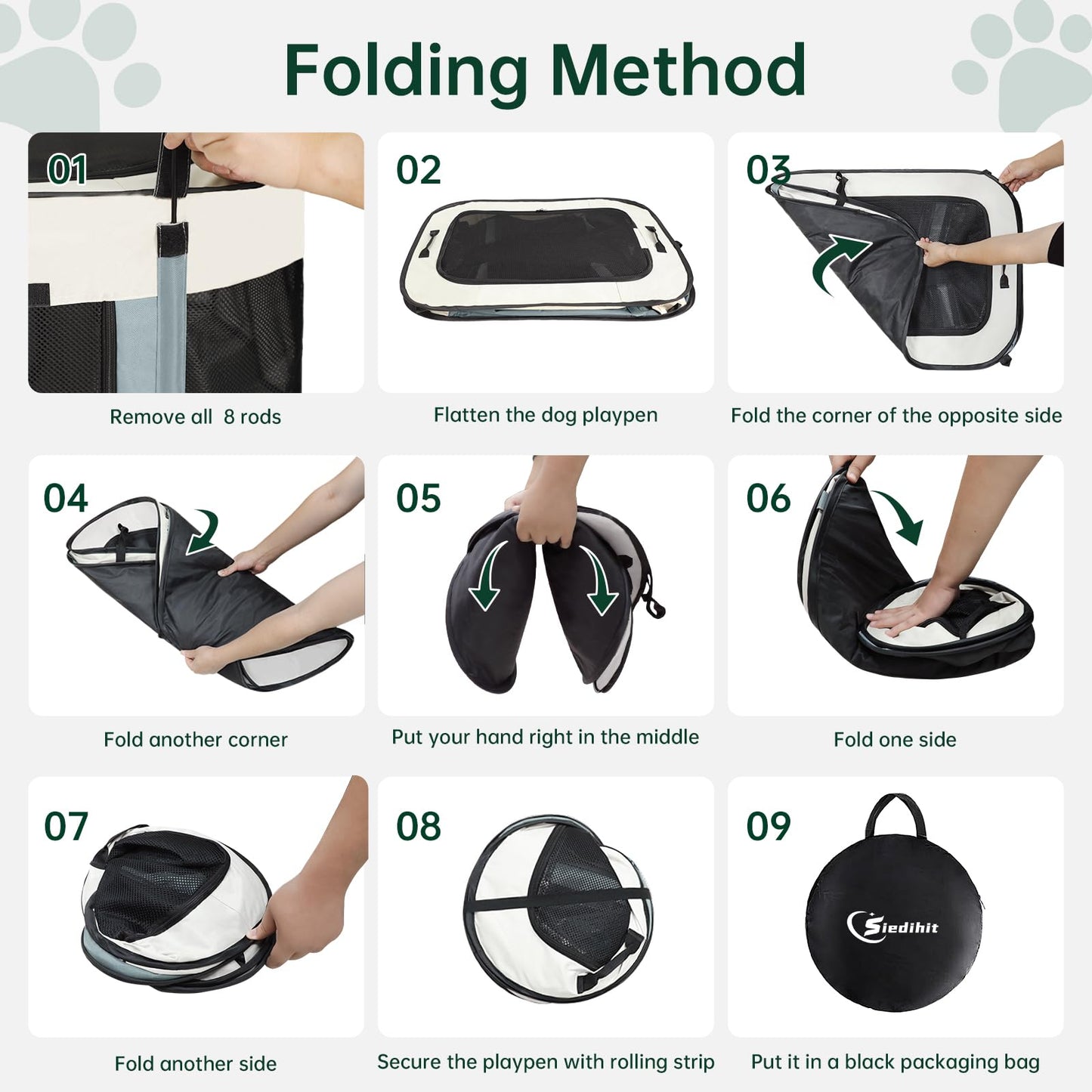 Dog Playpen,Cat Pet Puppy Pen,Portable Playpens for Dogs Indoor Crate