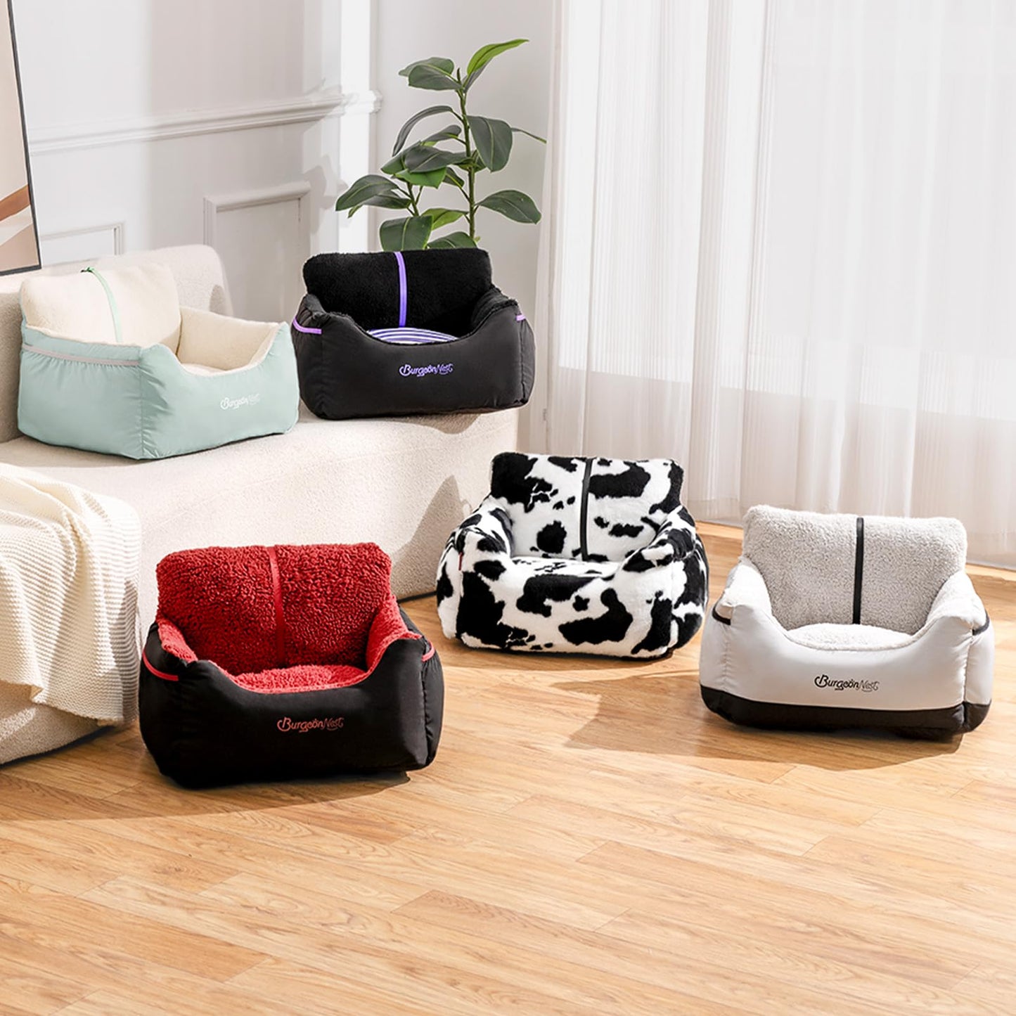 BurgeonNest Dog Car Seat for Small Dogs, Detachable and Carrier