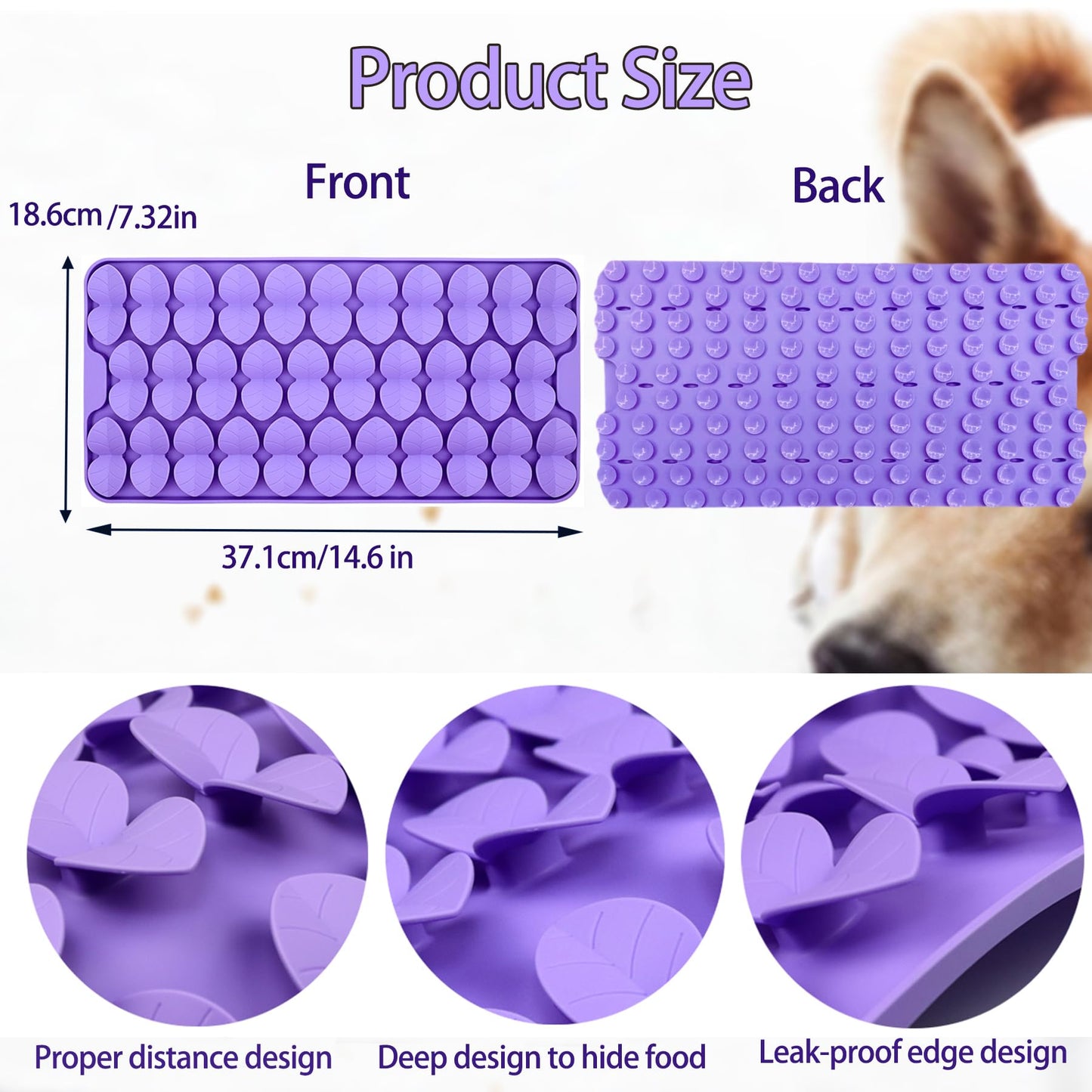 Femont Snuffle Mat for Medium Dogs,Silicone Slow Feeder Lick Mat