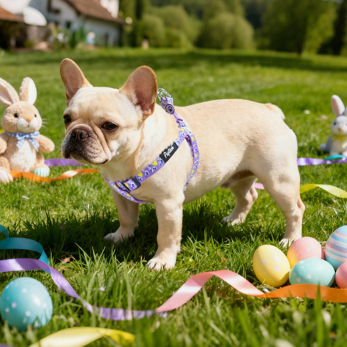 PUPTECK No Pull Easter Dog Harness Soft Adjustable Basic Nylon Harness