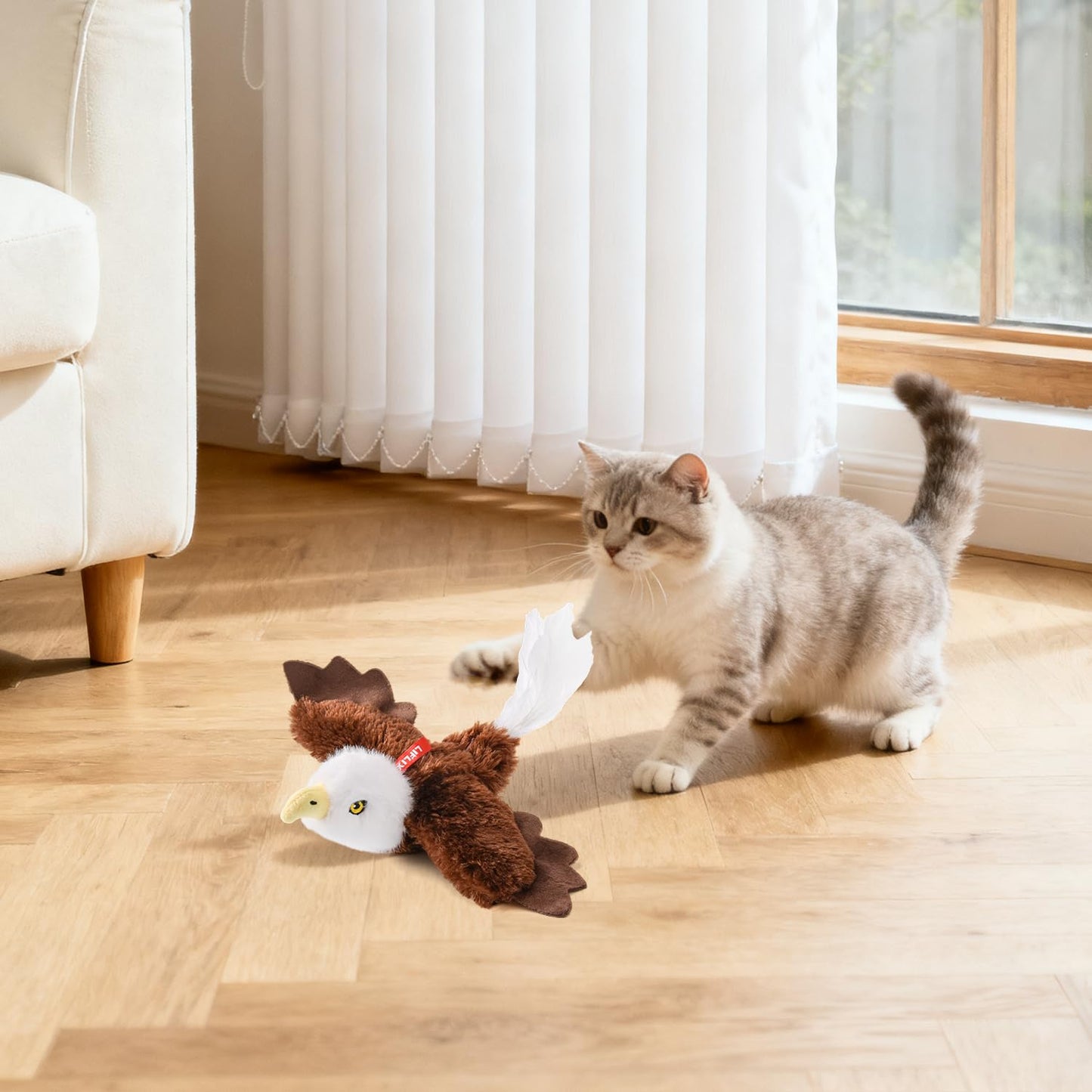LIFLIX Flappy Bird Cat Toy, Interactive Flapping Chirping Cat Toys