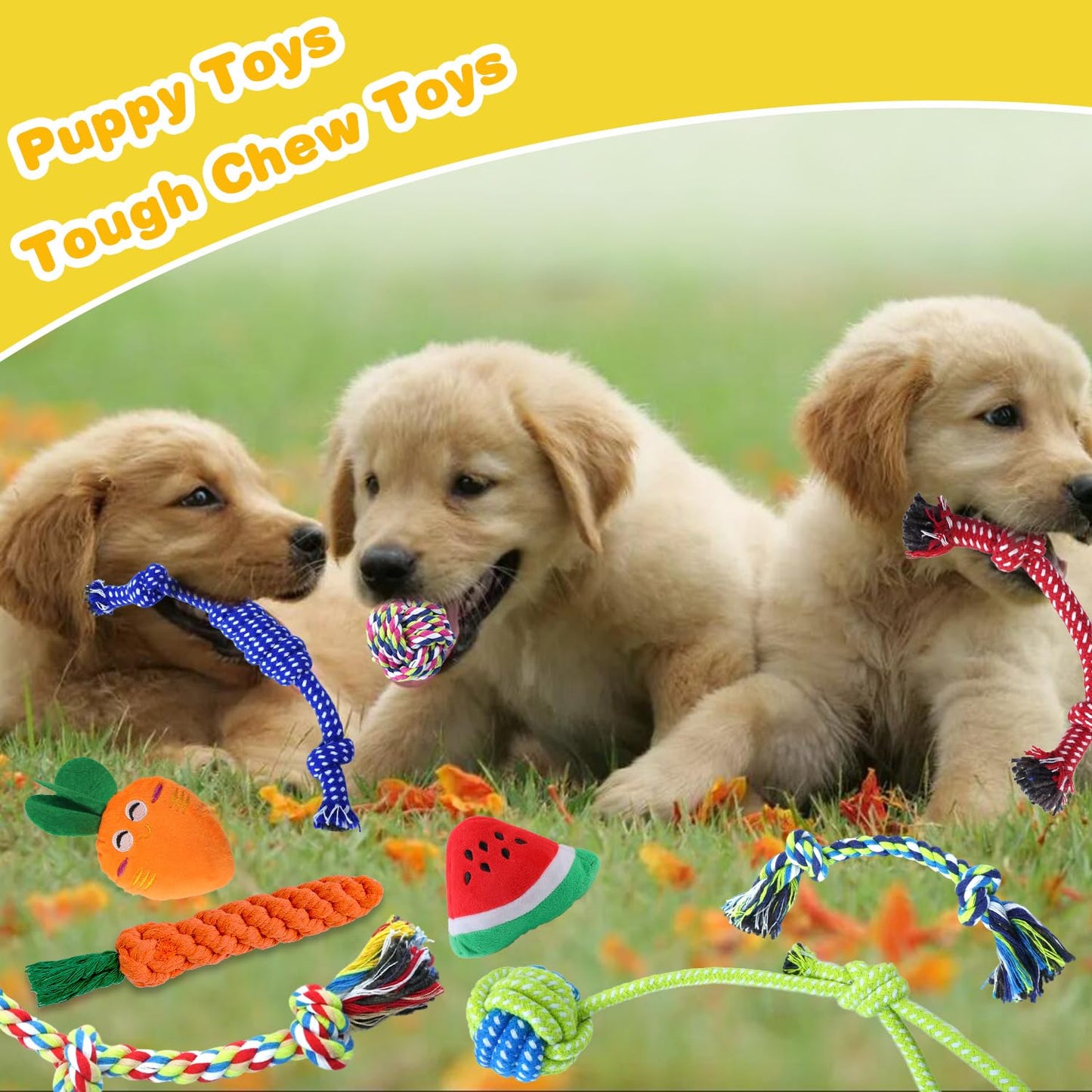 MRSOHRET 18 Pack Dog Toys Puppy Teething Toys, Puppy Essentials Chew