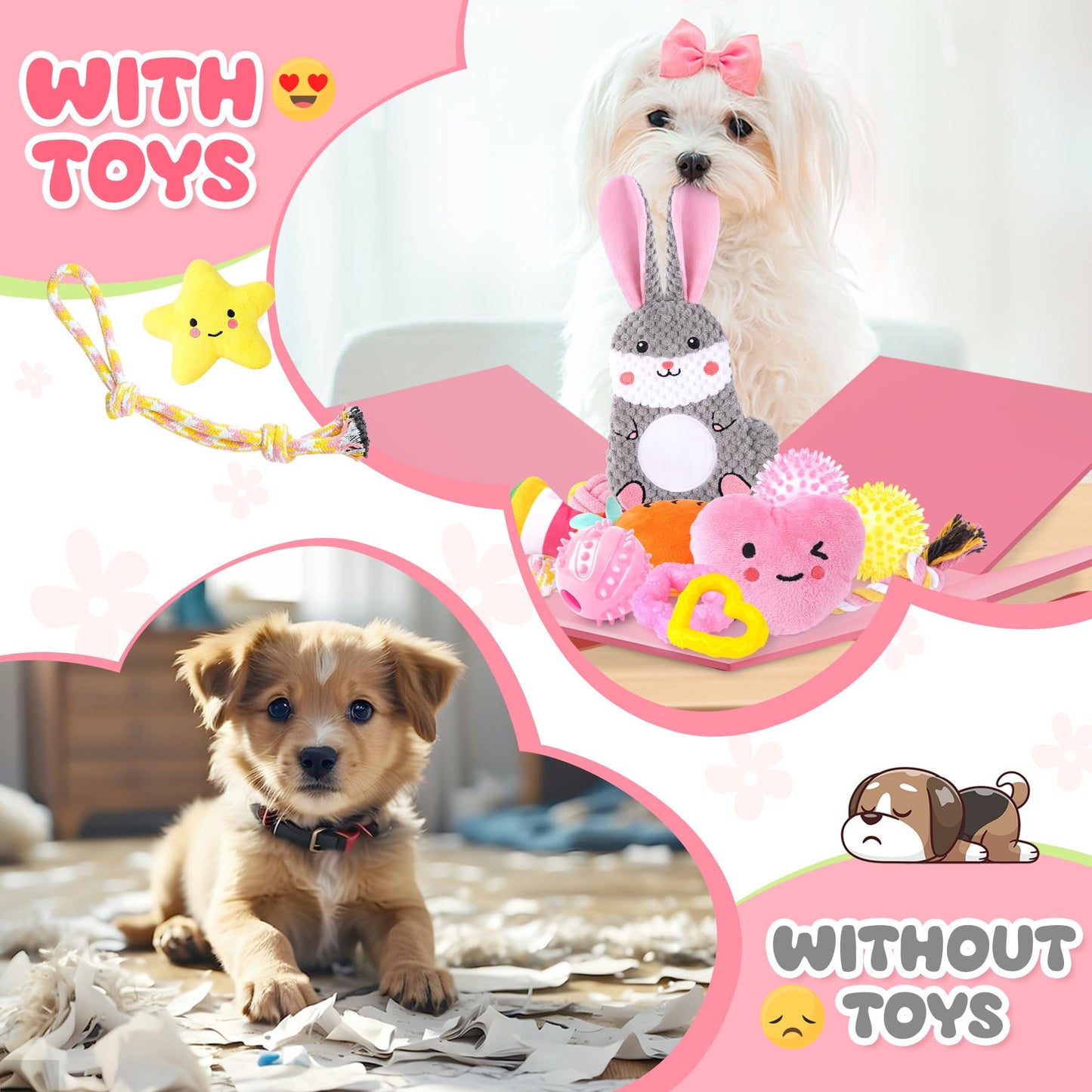 Zeaxuie 23 Pack Puppy Toys for Teething, Small Dog Toys with Cute Chew