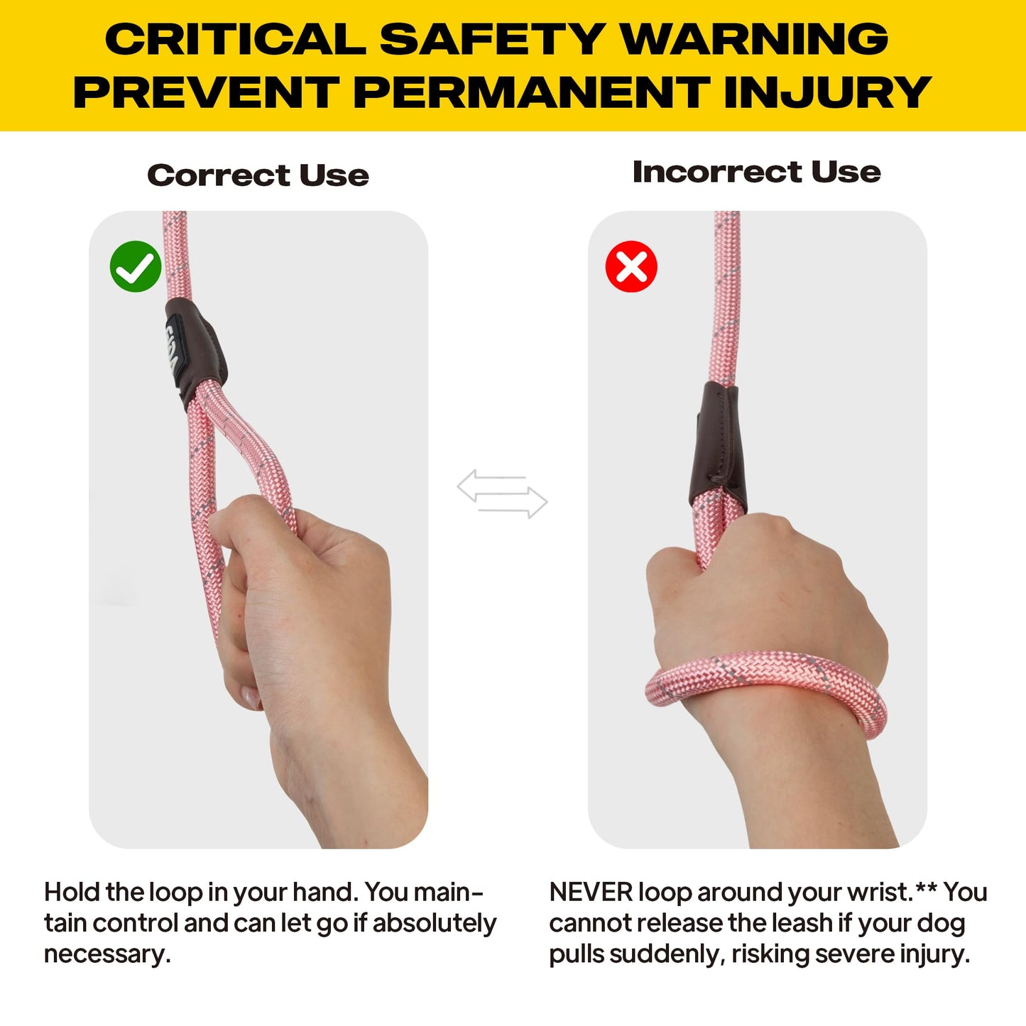 Fida Durable Slip Leads for Dogs, x 3/8" Heavy Duty Dog Loop Lead