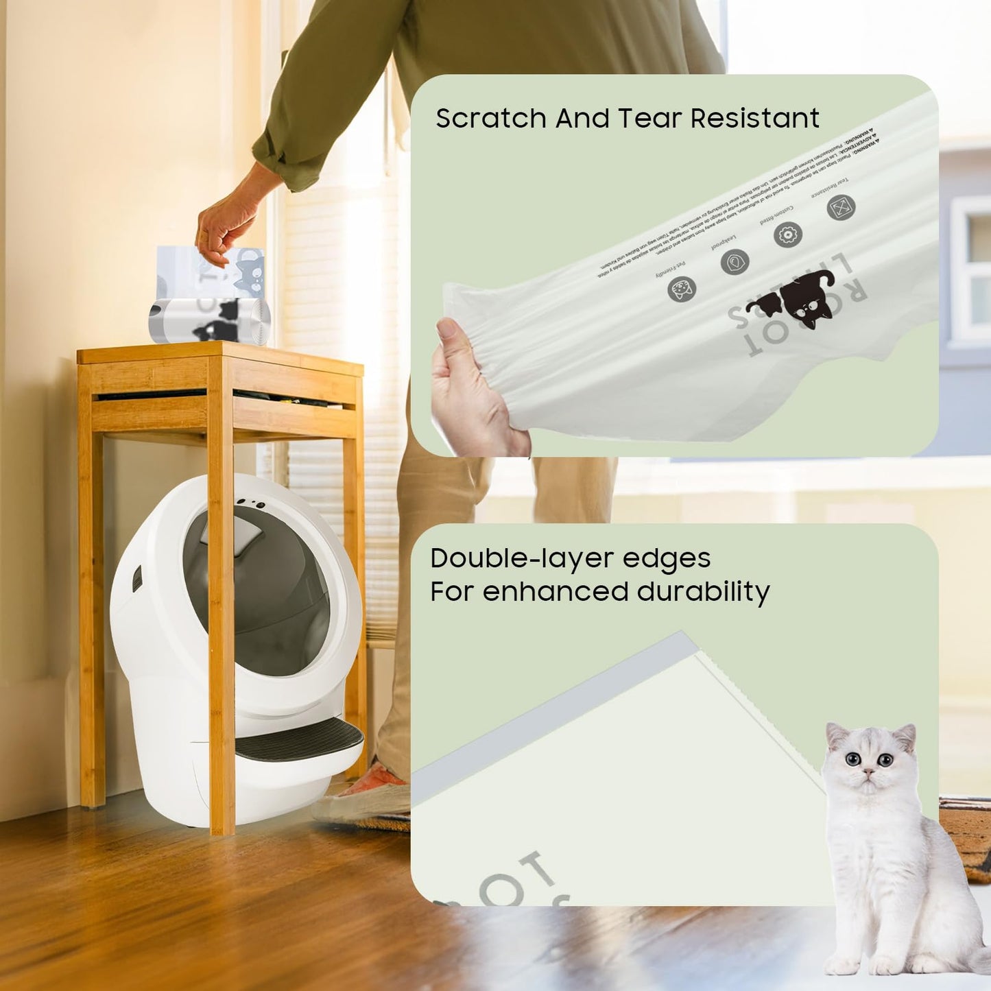 AWoHH Cat Litter Box Robot Model 5/4/3 Waste Bags, 120 Pack Box