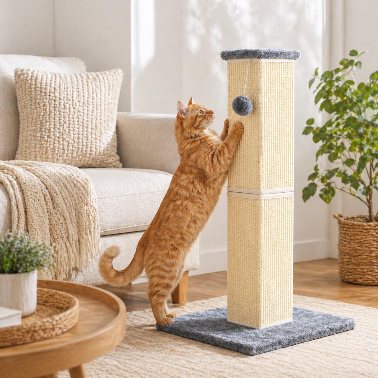 YULOYI 32" Tall Cat Scratching Post for Large Indoor Cats Scratcher