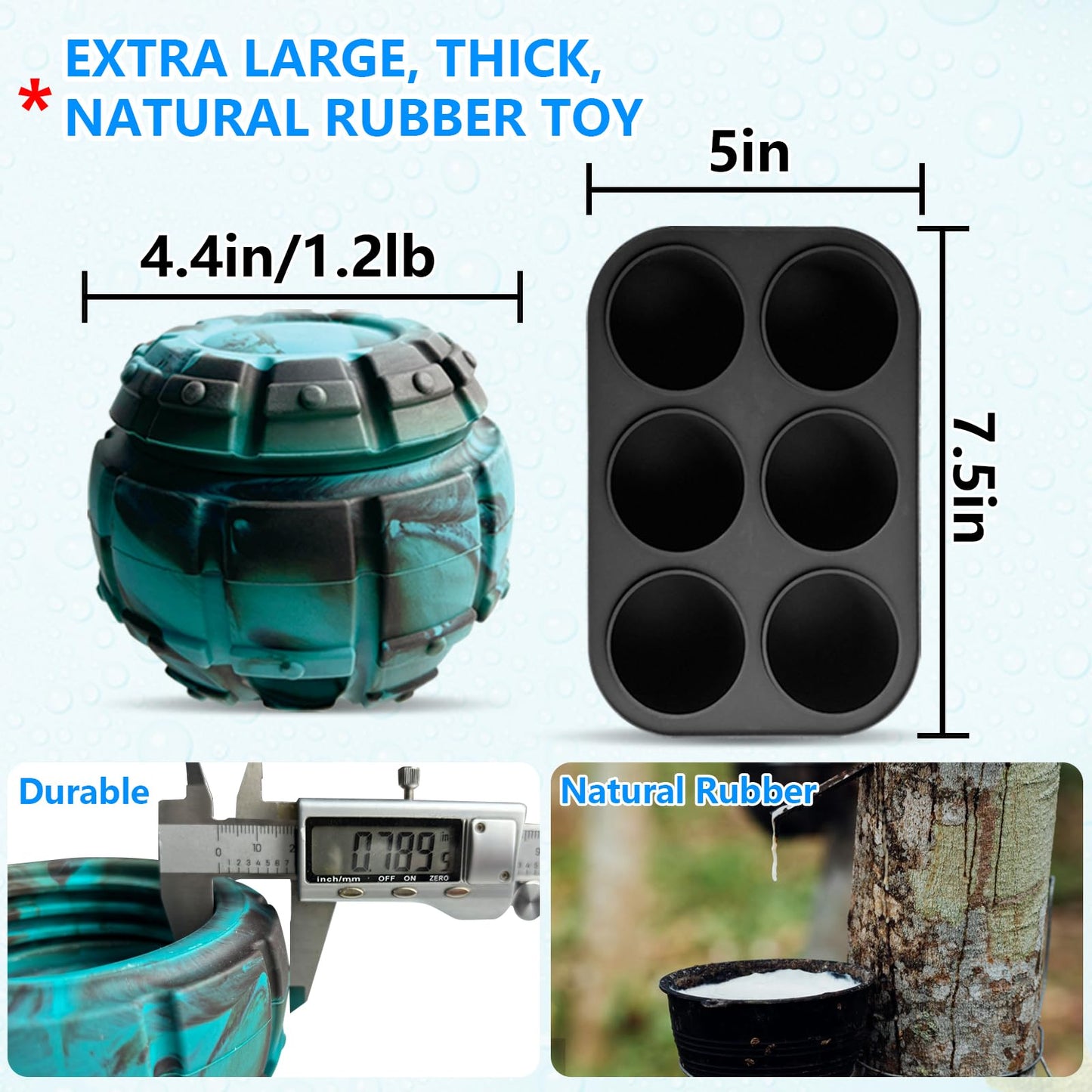 Yipetor Frozen Treat Dispensing Dog Toy Large Chew Toy, Freezable Chew