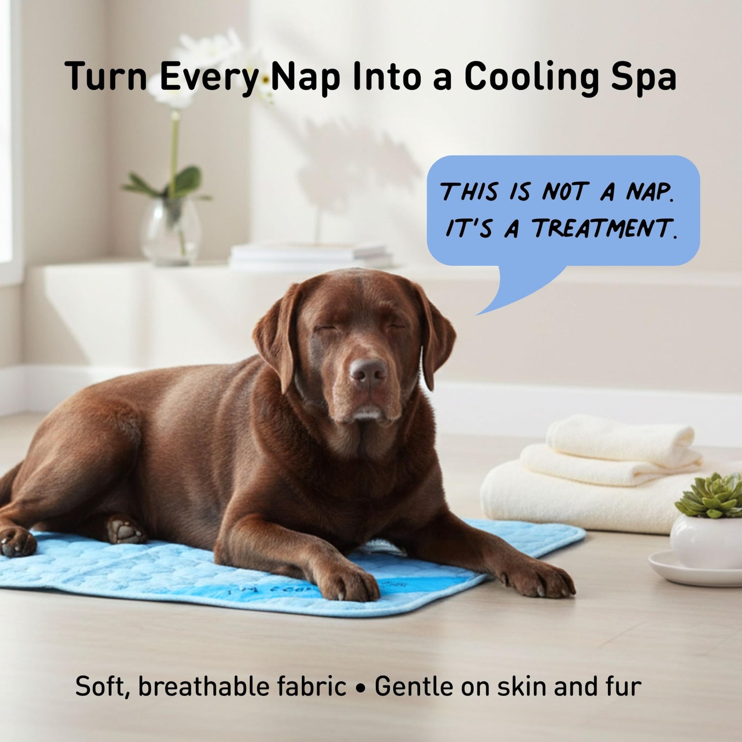 INSPECTOR TAIL Dog Cooling Mat No Freeze Needed, Self-Cooling Pad Bed