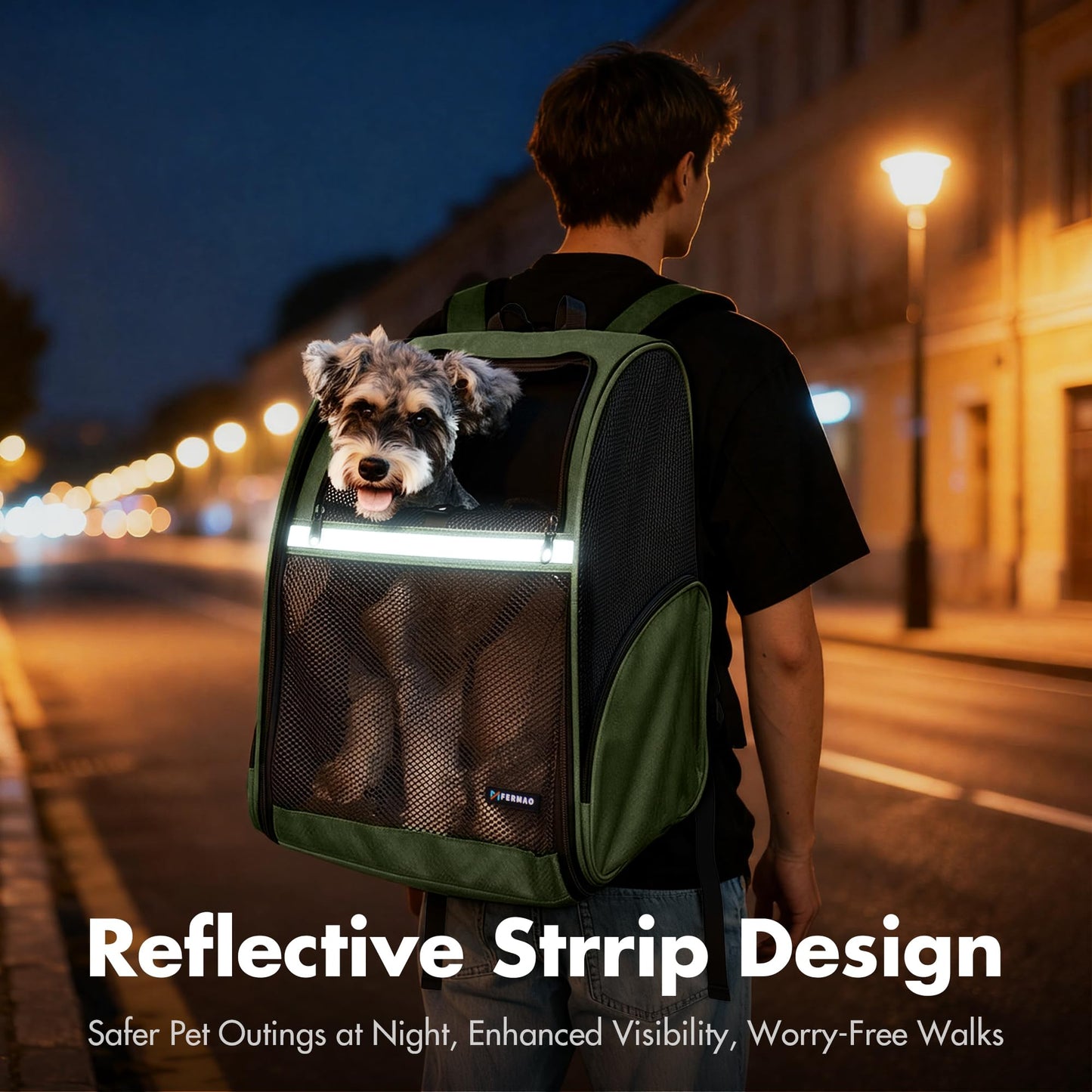 FERMAO Pet Backpack Carrier, Large Cat Carrier Backpack Up Carrier