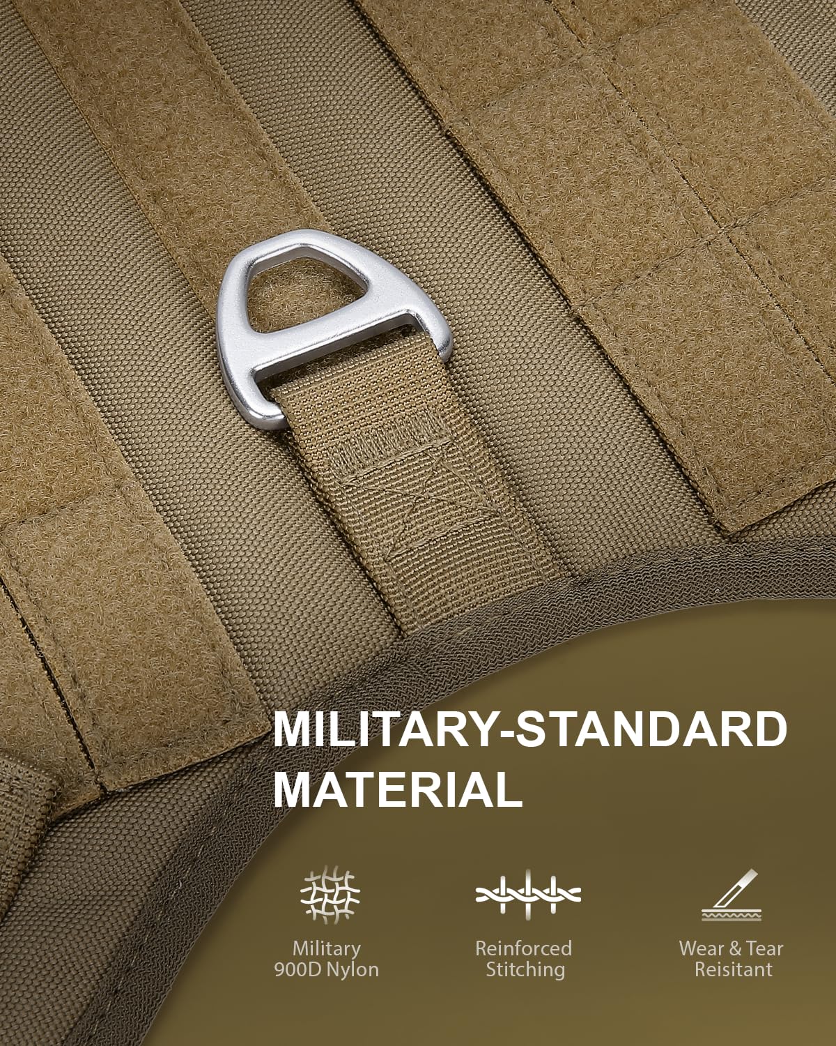 FAYOGOO Tactical Dog Harness for Small and Medium Breed Mesh Harness