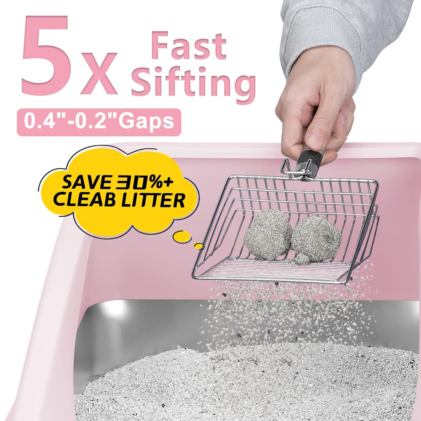AIPERRO Stainless Steel Litter Box, XL Enclosed Cat Litter Box