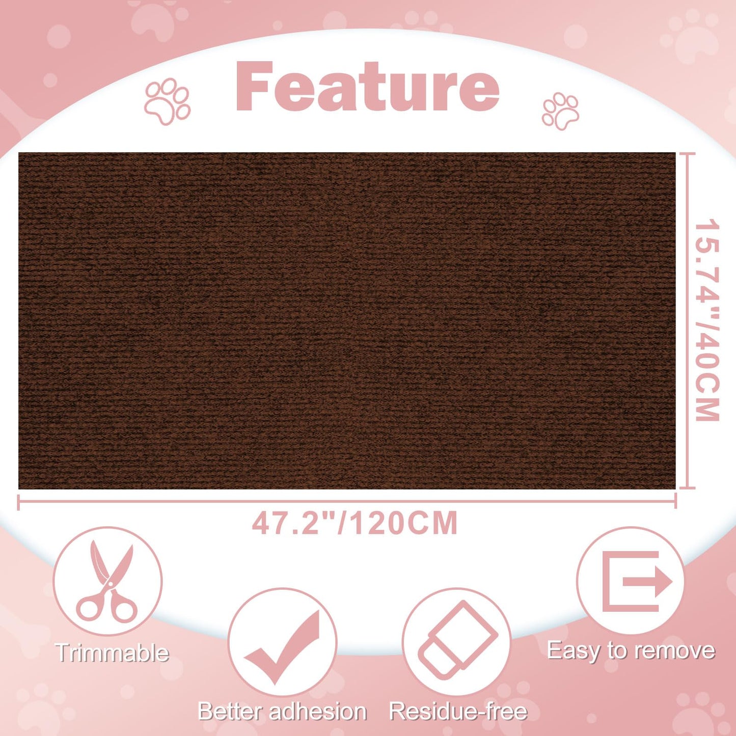 ENONCI Cat Scratcher Pad, x15.8" Scratching Mat,Trimmable Anti Bed