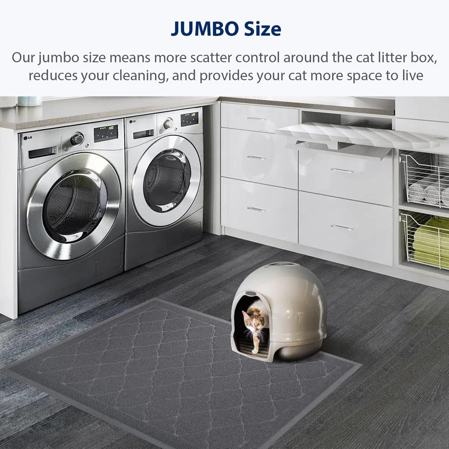 WePet Cat Litter Box Mat, Kitty PVC Pad, Durable Trapping Rug Mat