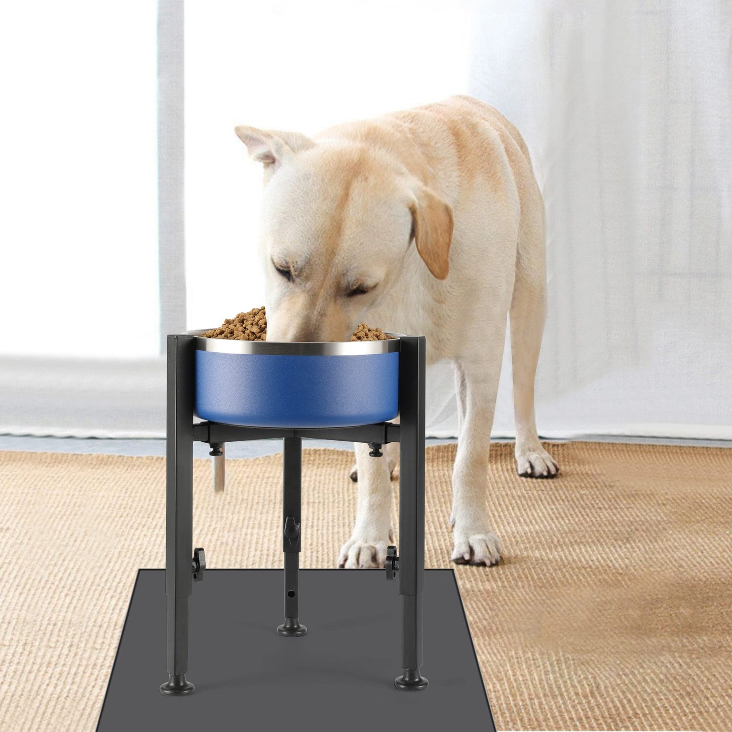 PROERR Single Dog Bowl Stand,Tall Dog Food Stand Adjustable Wide Bowl