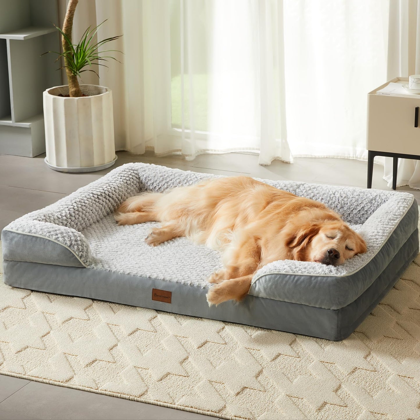 LEXTRO Orthopedic Dog Beds for Large Dogs,Waterproof Dog Bed, Egg Bed