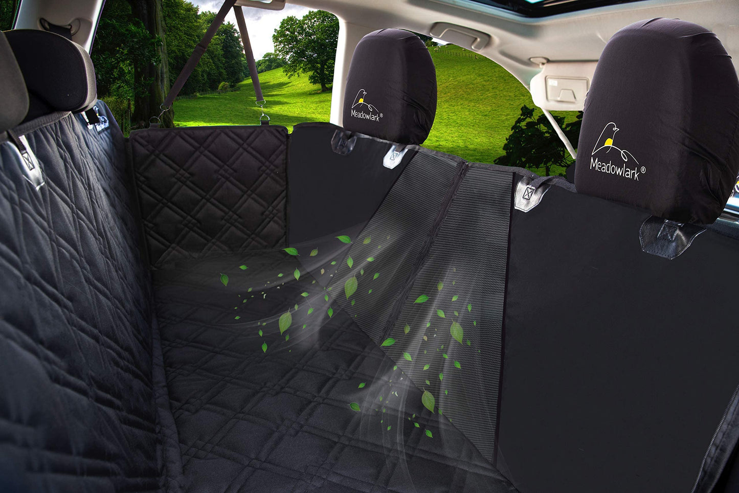 Meadowlark Dog Car Seat Cover with Mesh Window, Heavy-Duty Pet Seat