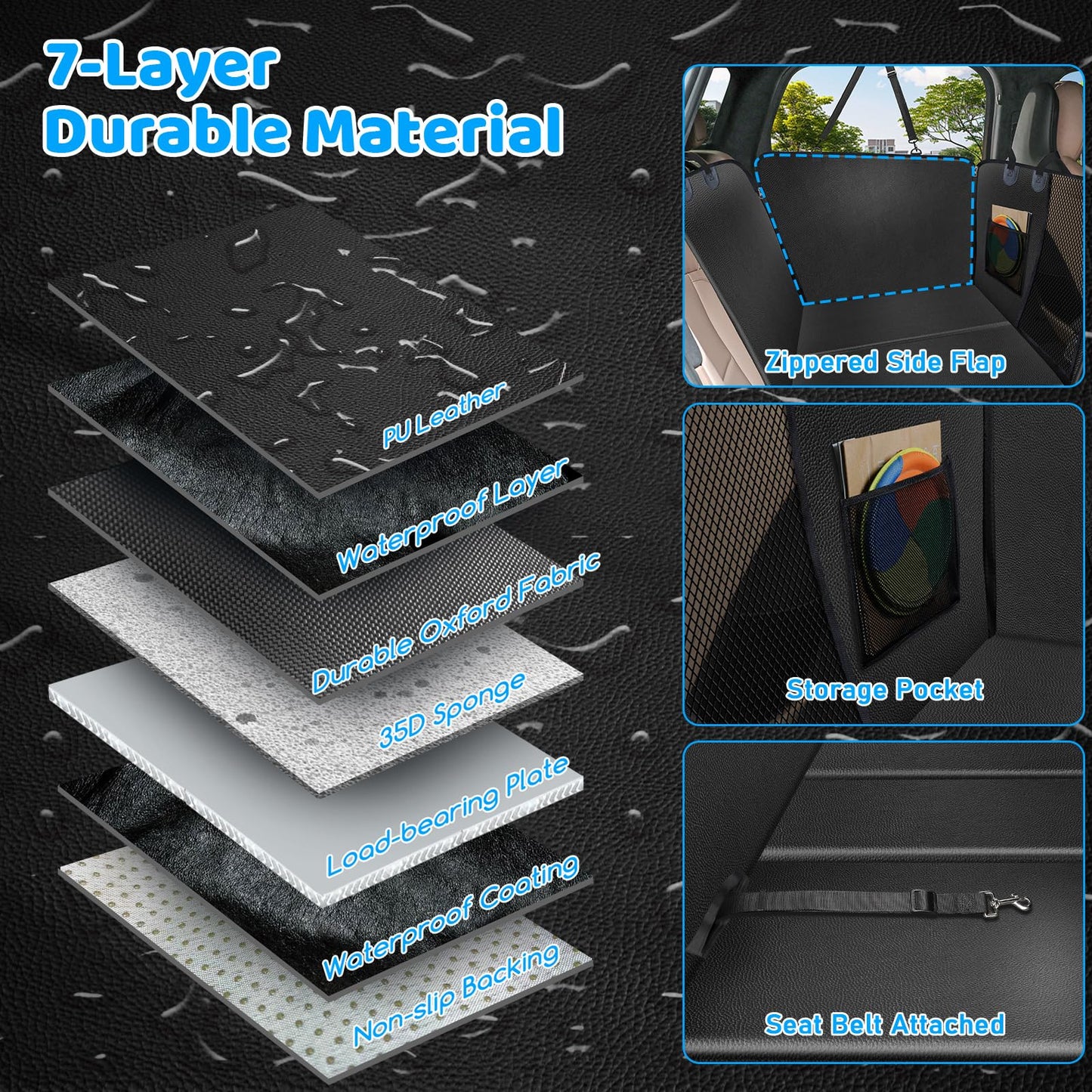 URPOWER 2026 Upgraded Back Seat Extender for Dogs Large Hard Seat