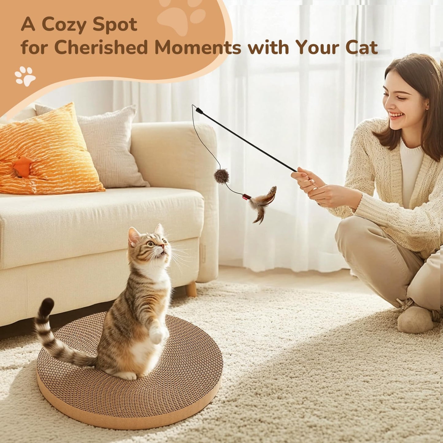 6pcs Cat Scratch Pad, Cat Scratcher Cardboard Cat Scratching Pads