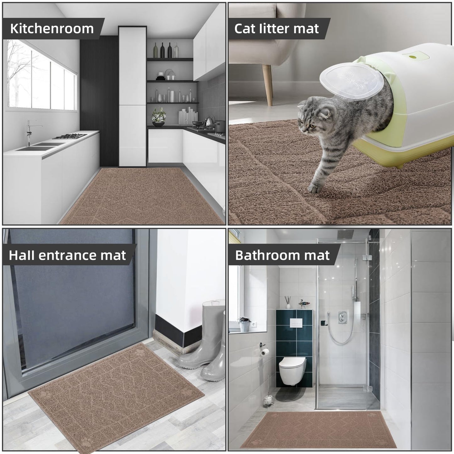 Motsamla Cat Litter Mat, Litter Trapping Mat Soft on Kitty Paws, Mat