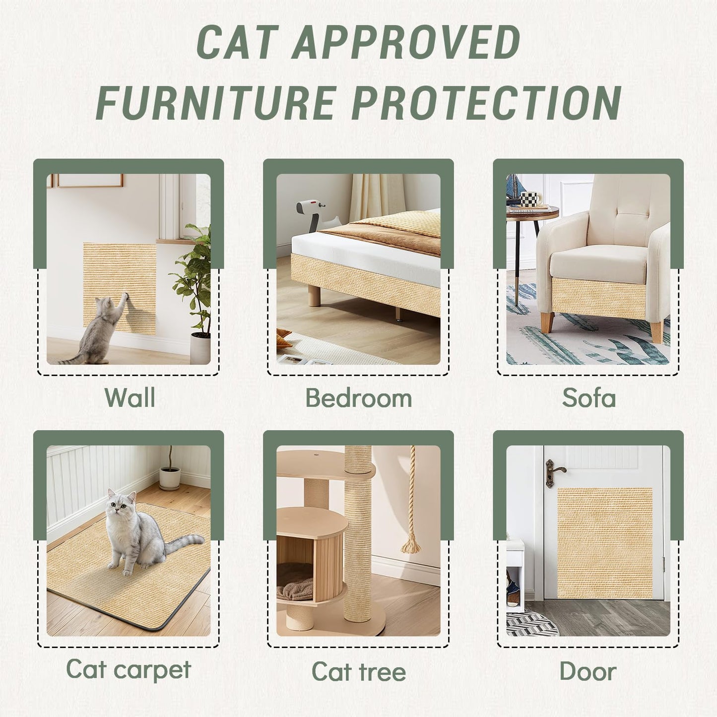 Cat Wall Scratcher Mat, Anti Cats Scratch Furniture Couch Carpet Mat