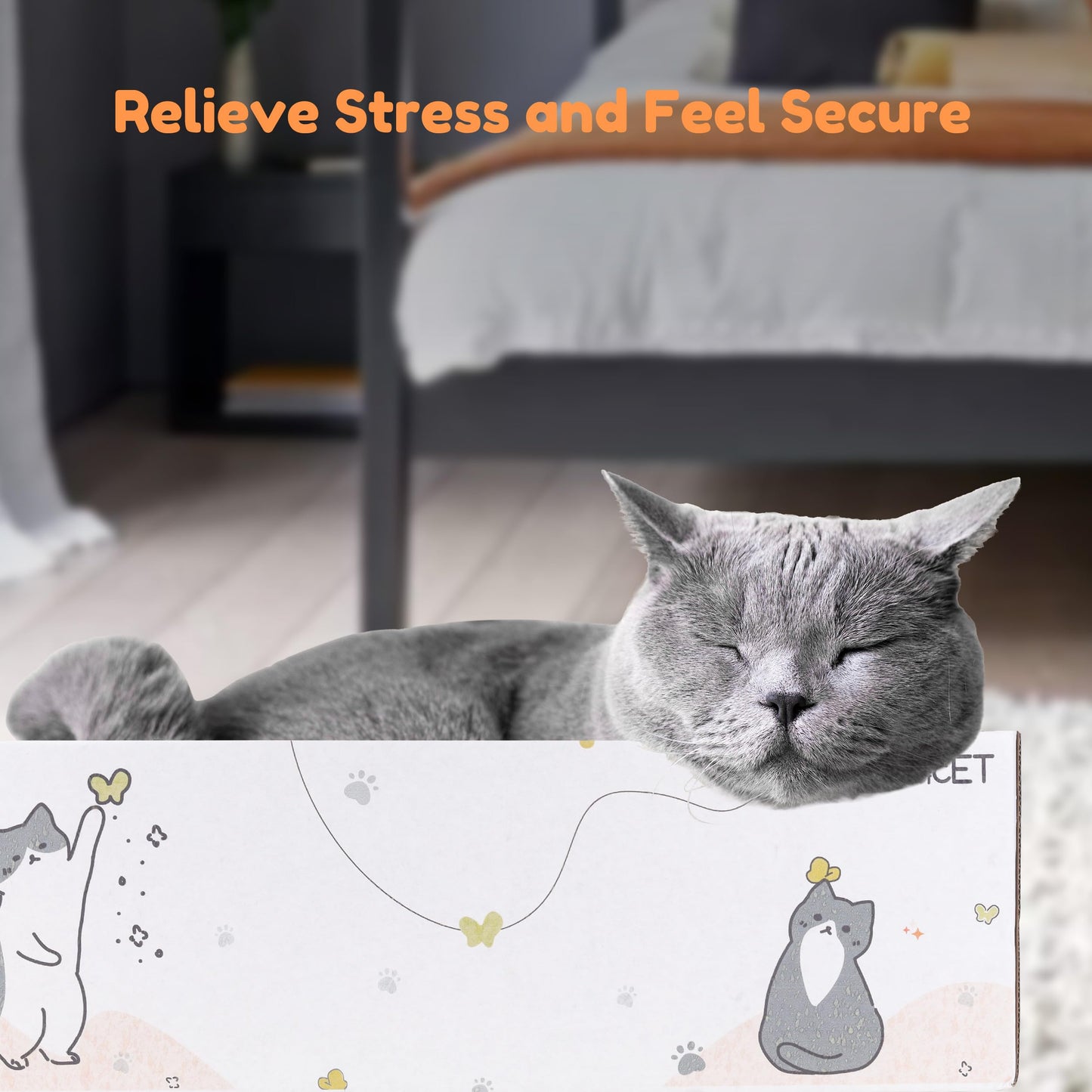 PatiencET Cat Scratch Pad with Box, 4 Pack Cardboard Cat Scratcher