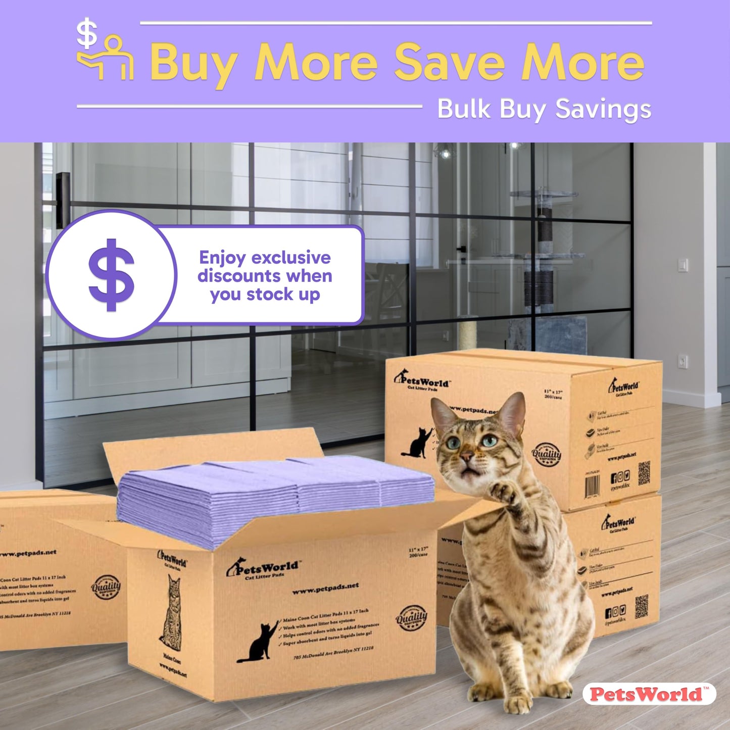 PETSWORLD Fresh Scented Cat Pads Refills for Tidy Cats Breeze Litter