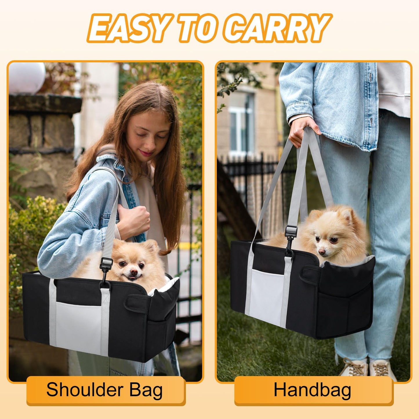 Portable Dog Car Seat for Small Dogs Pet Booster Seat with Safety Seat