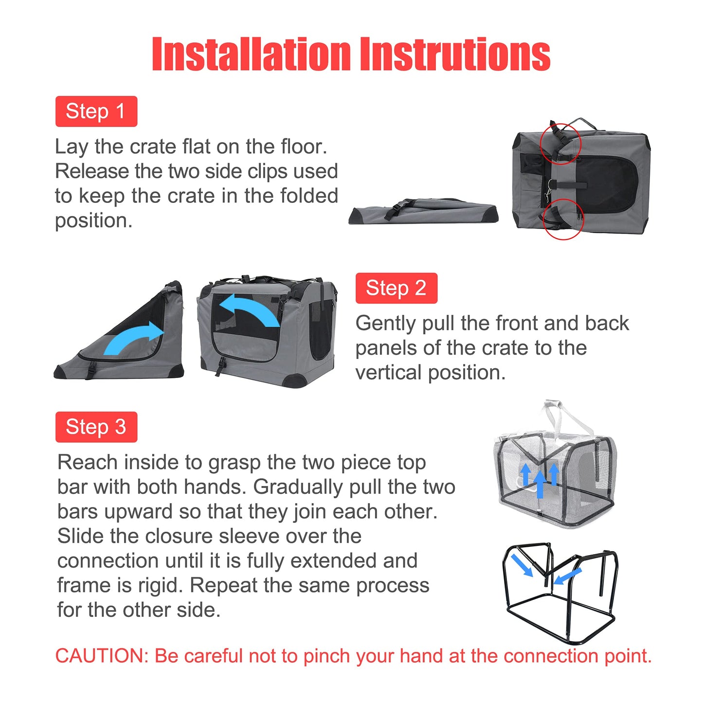Prutapet Large Cat Carrier x16. x16.5" Portable Dog Crate