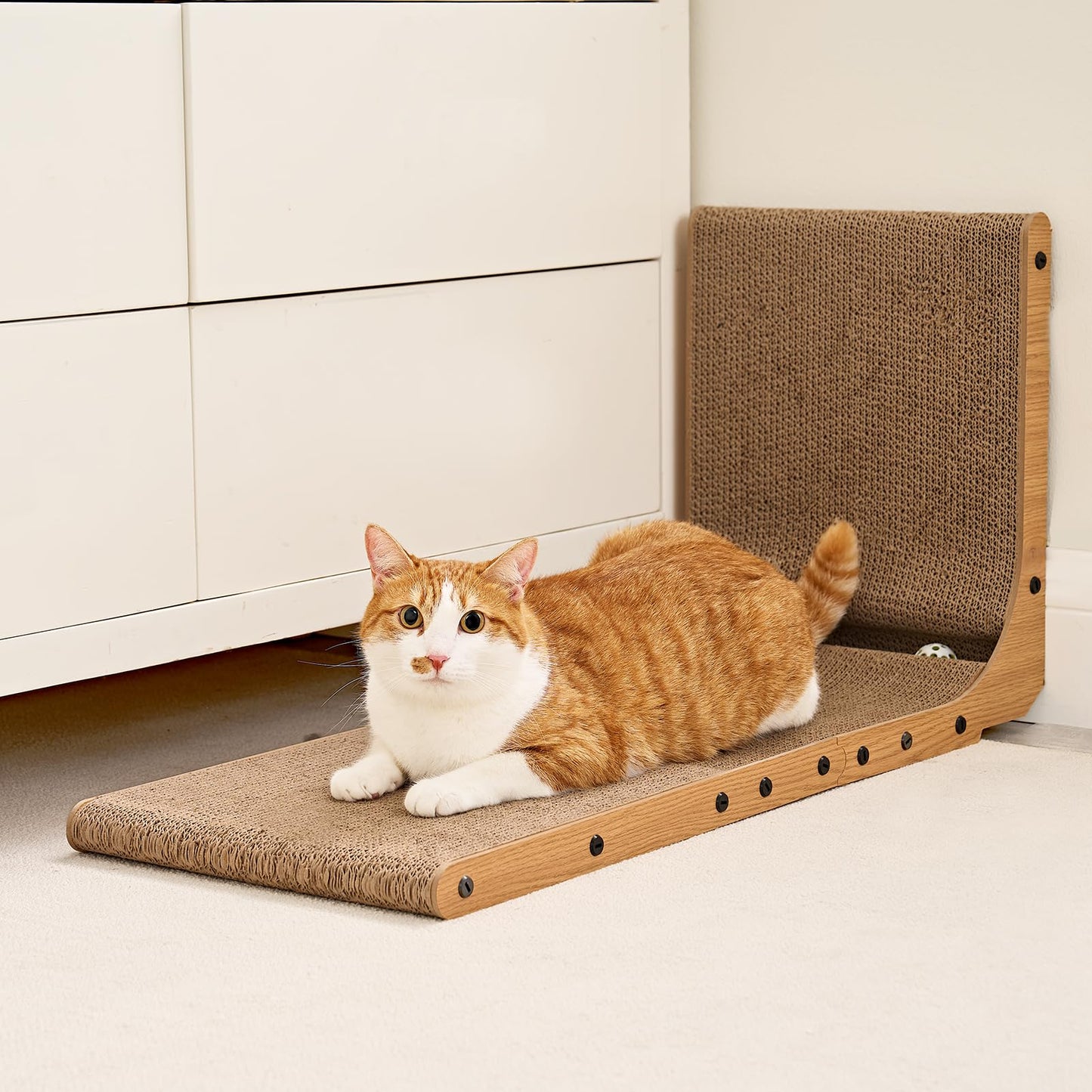 EHEYCIGA Cardboard Cat Scratcher for Indoor Kitten Cats, L Shaped Pad