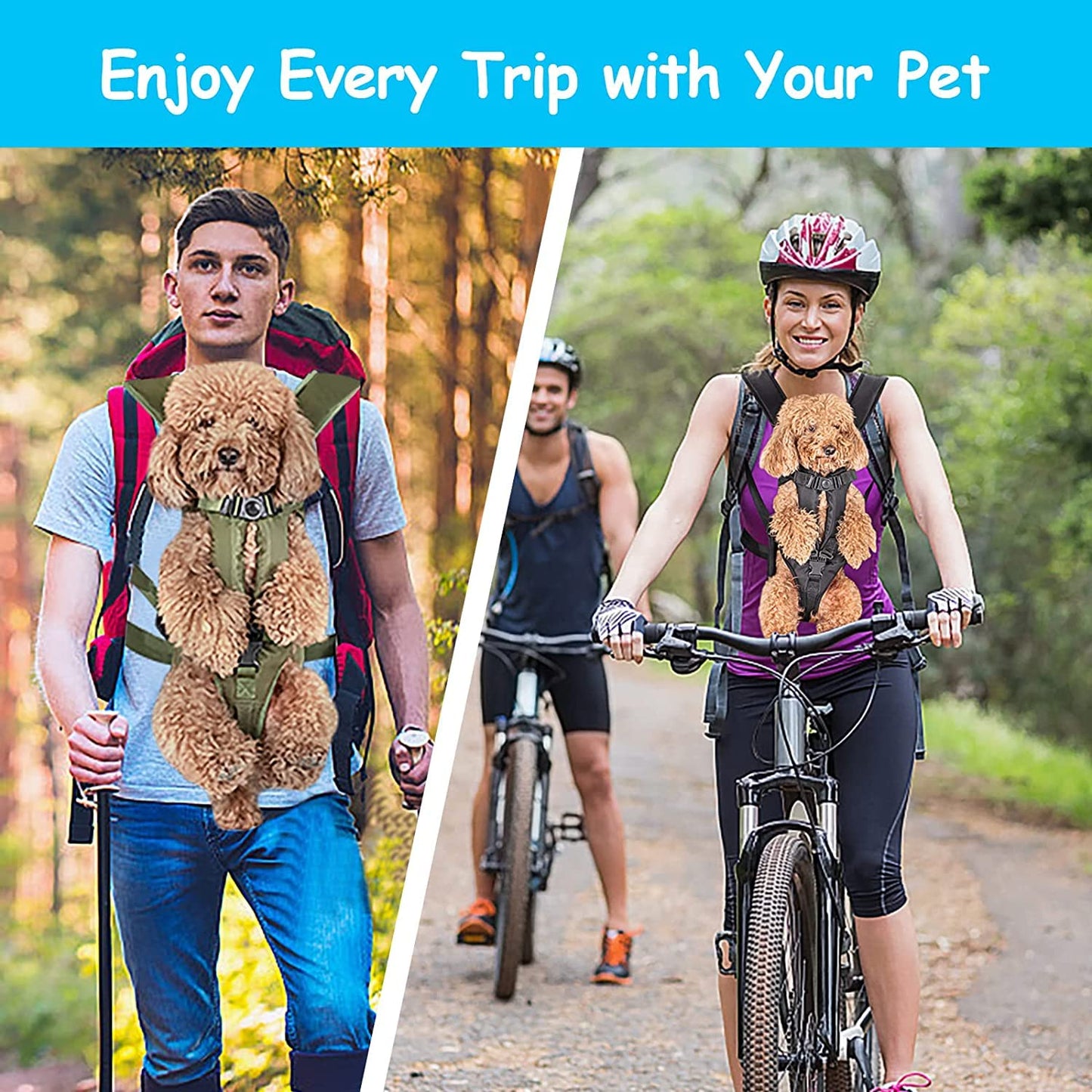 PetBonus Pet Front Dog Carrier Backpacks, Adjustable Pet Backpack