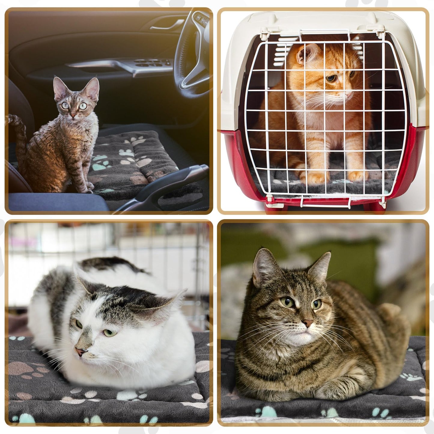 Tuanse 4 Pack Ultra Soft Dog Cat Bed Mat Small Animal Guinea Pig Crate