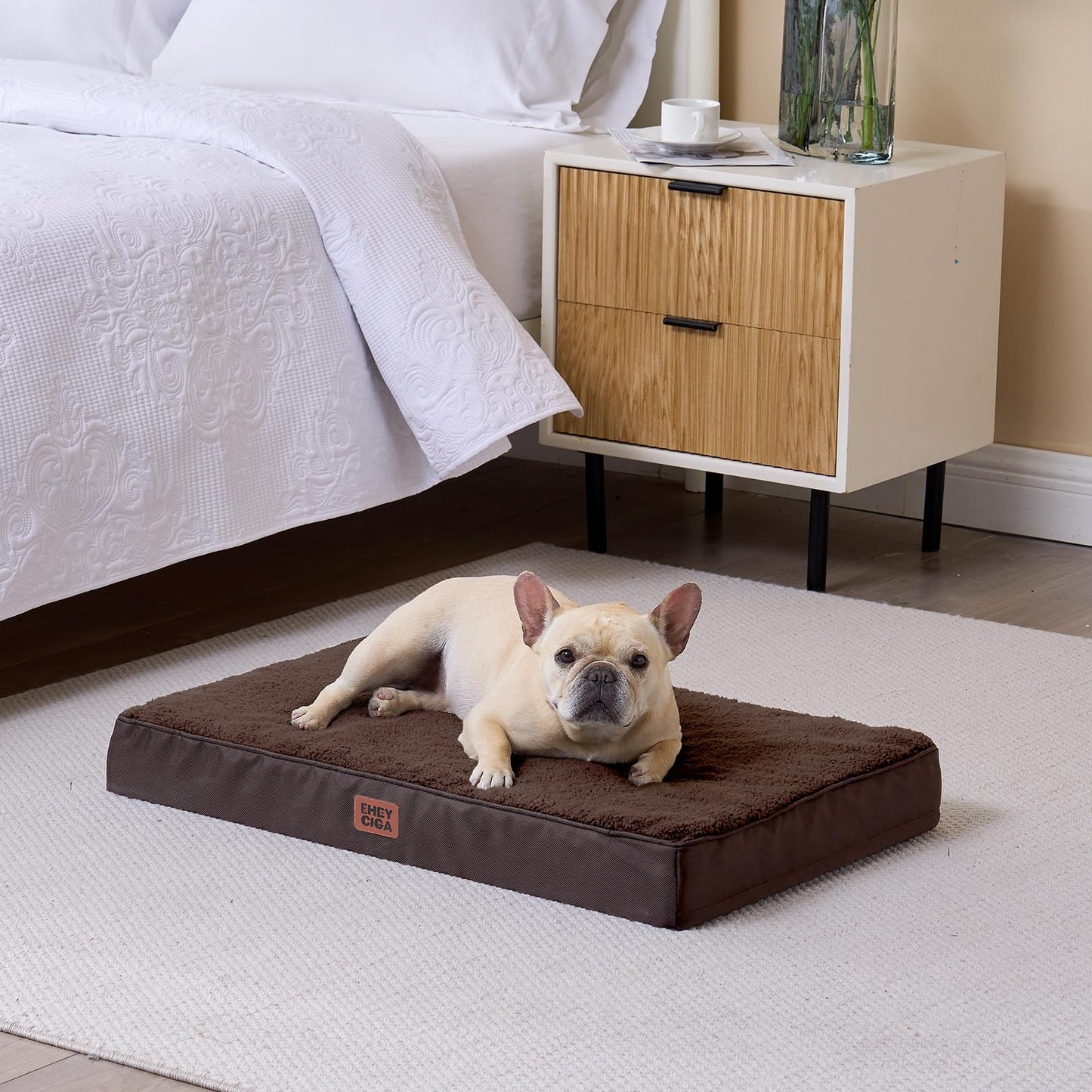 EHEYCIGA Orthopedic Foam Dog Bed for Large Dogs, L x W x Th Bed