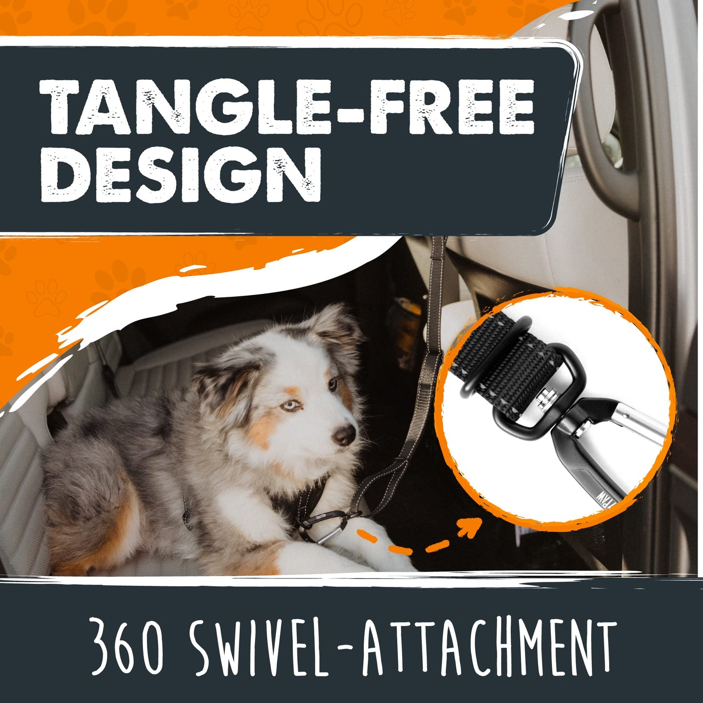 Mighty Paw Dog Seat Belt For Car Headrest Distraction Free Harness