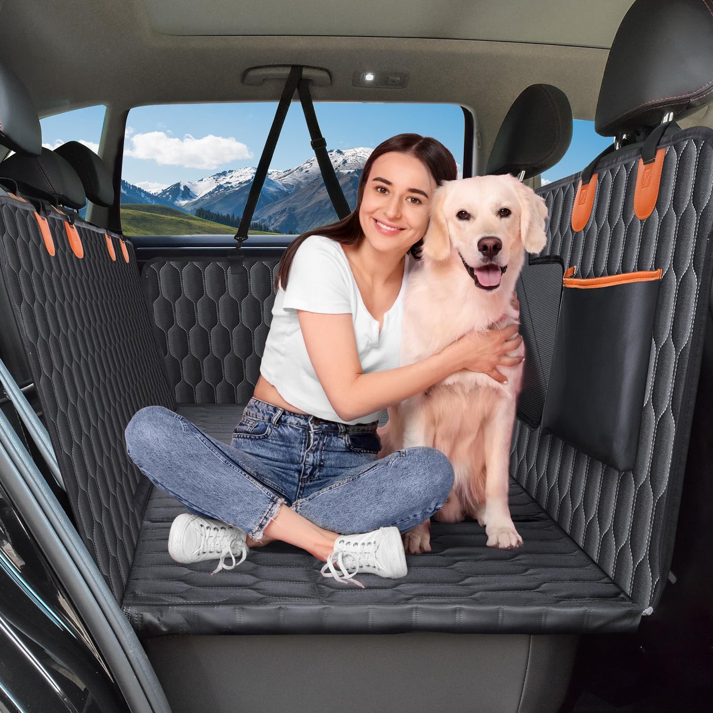 Chumajor Back Seat Extender for Dogs-Supports ,Waterproof Dog Car Seat