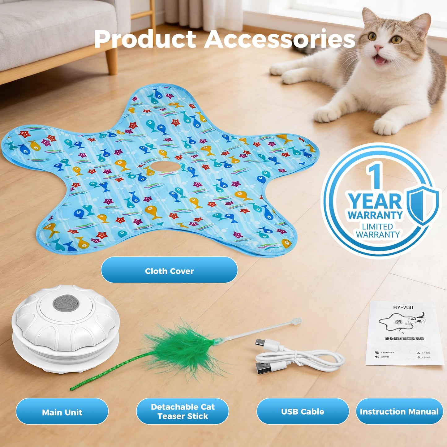 Duckart Interactive Cat Toy Hide and Seek Automatic Cat Toy