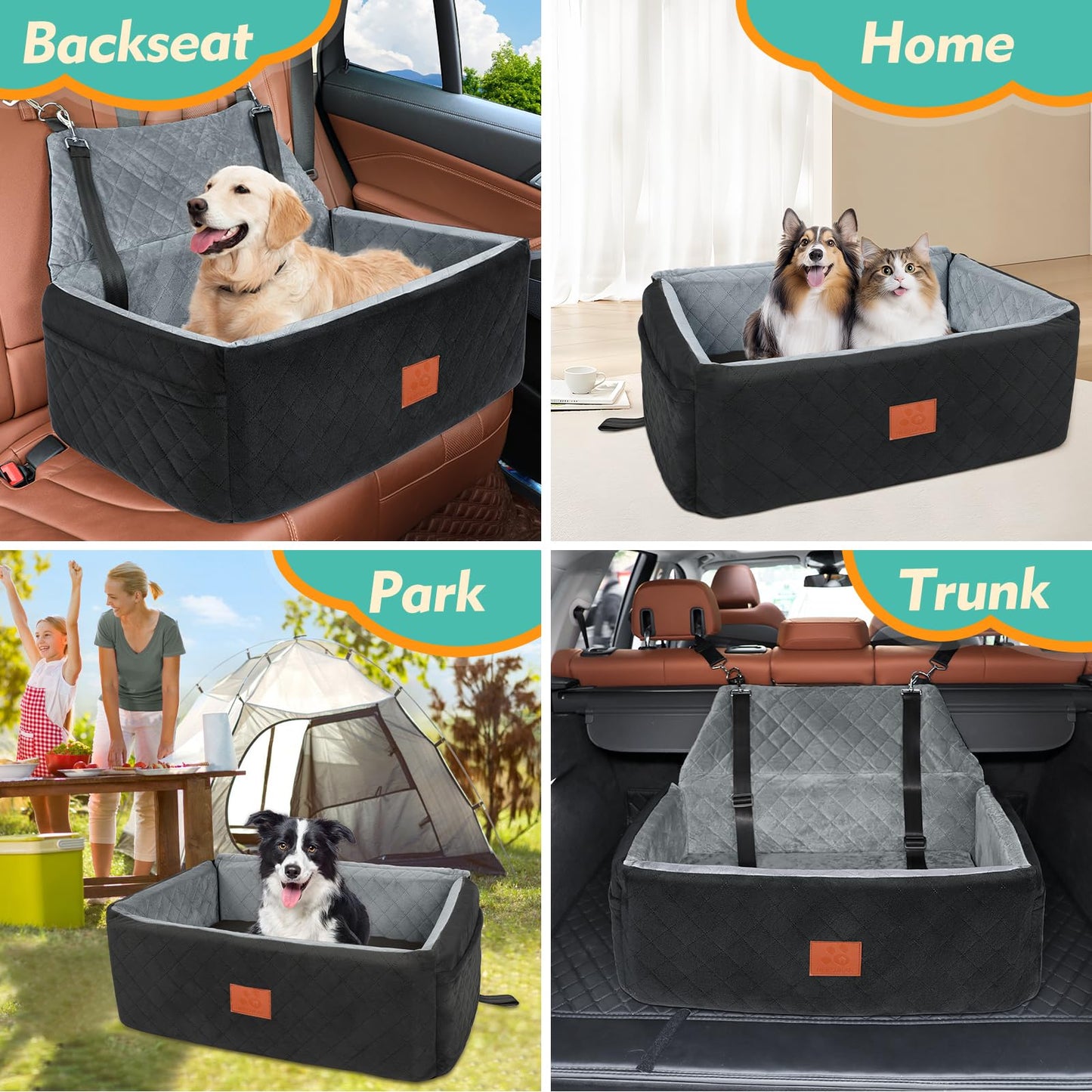 Dog Car Seat for Large Medium Dogs,Washable Pet CarSeat Under or Seat