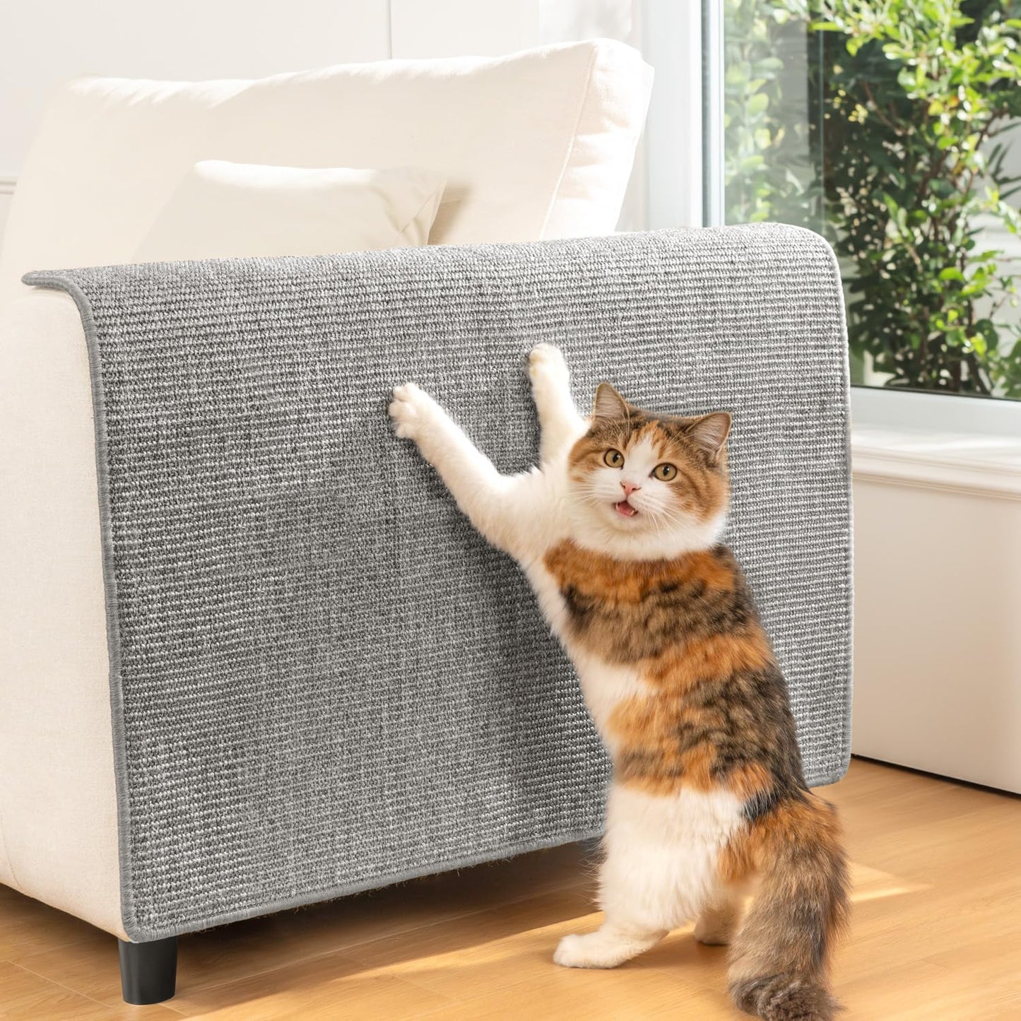 Conlun Extra Large Cat Scratcher Mat (27.5" x 35.4"), Natural Pad