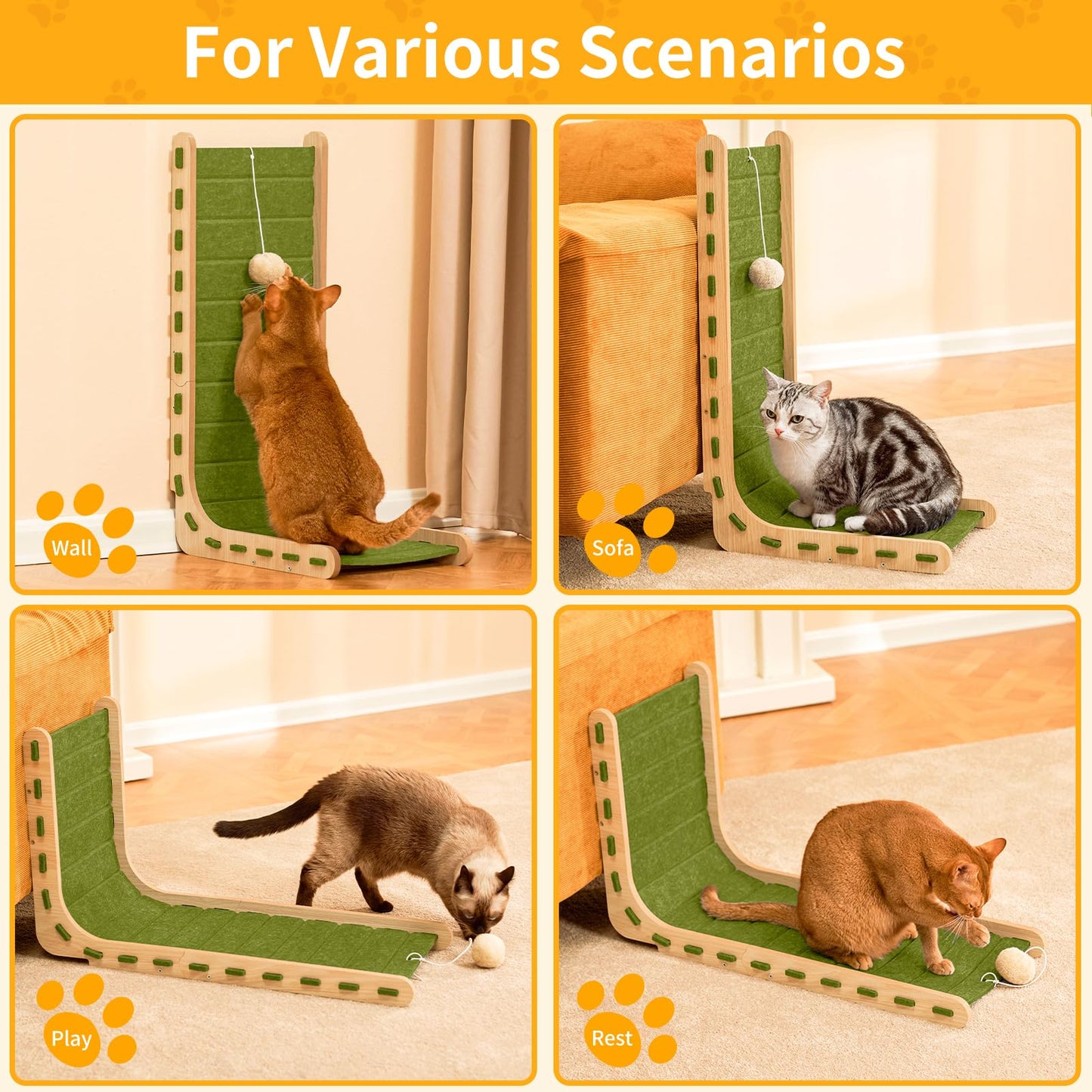Nxwjoy Cat Scratch Pad Felt Cat Scratcher for Indoor Cats Scratchers
