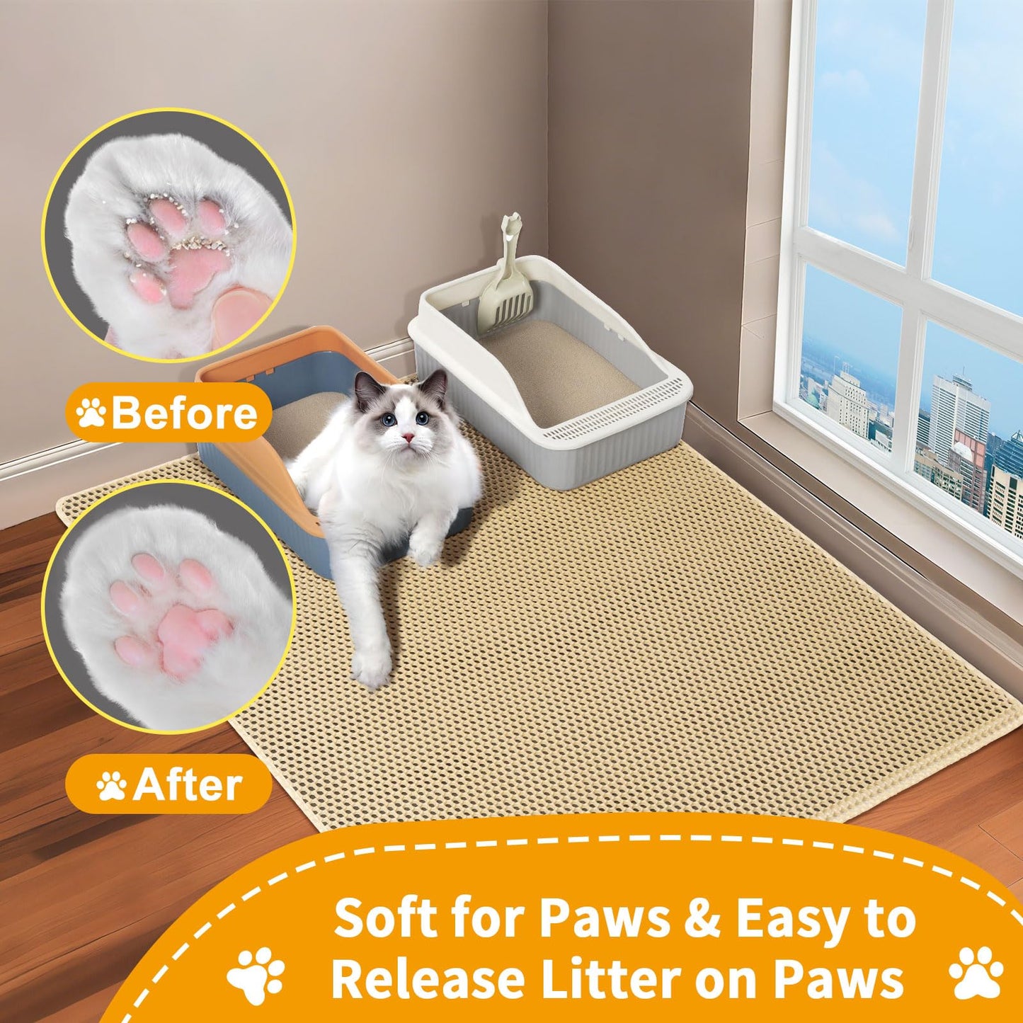 Extra Large Cat Litter Mats, XL x28" Litter Trapping Mat