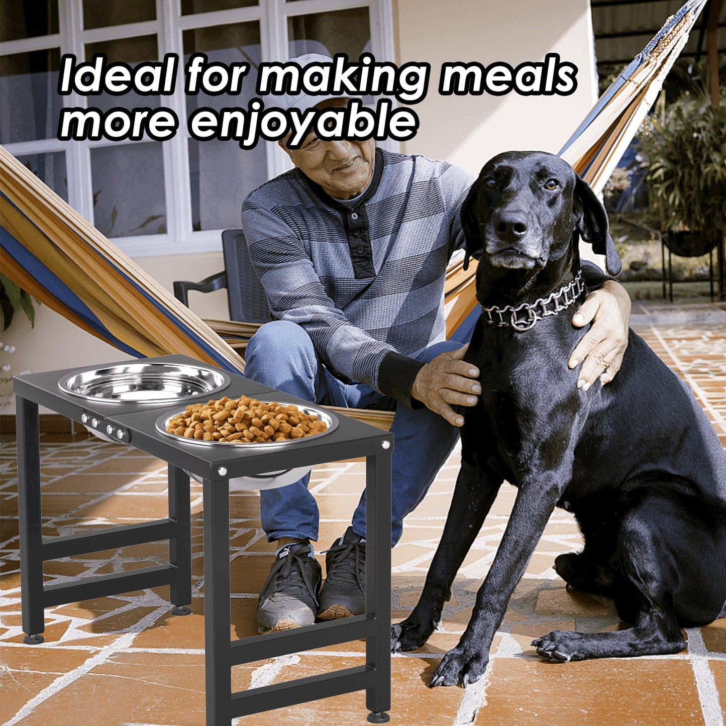 ADENGL Metal Elevated Dog Bowl for Large πππ«π π Raised Bowl Stand Mat