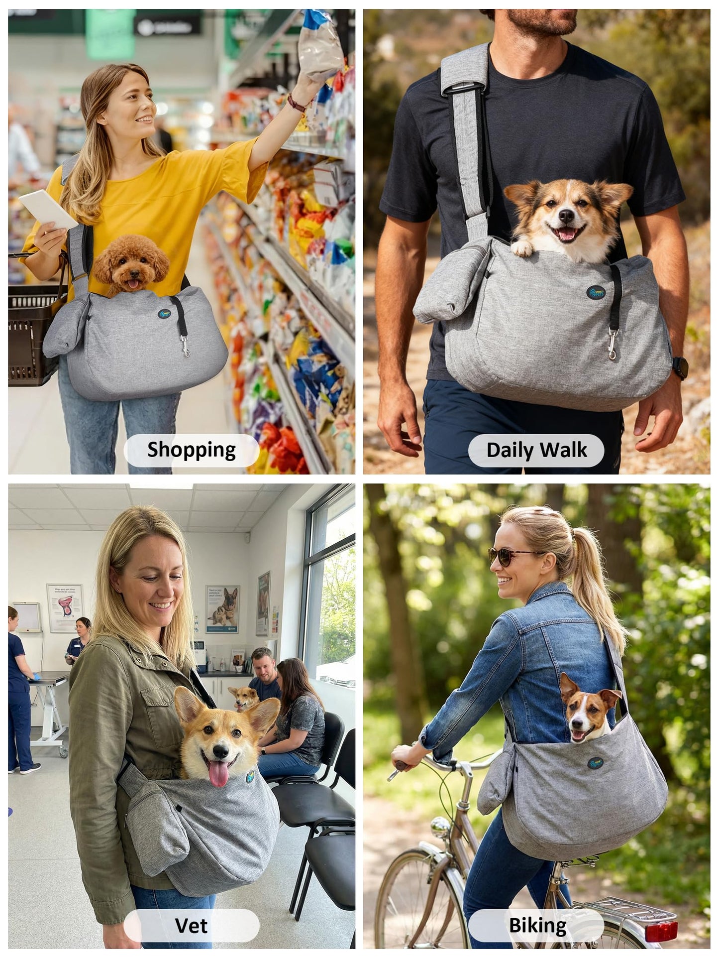 Ownpets Pet Sling Carrier, Fits 15 to Extra-Large Dog/Cat Sling Bag