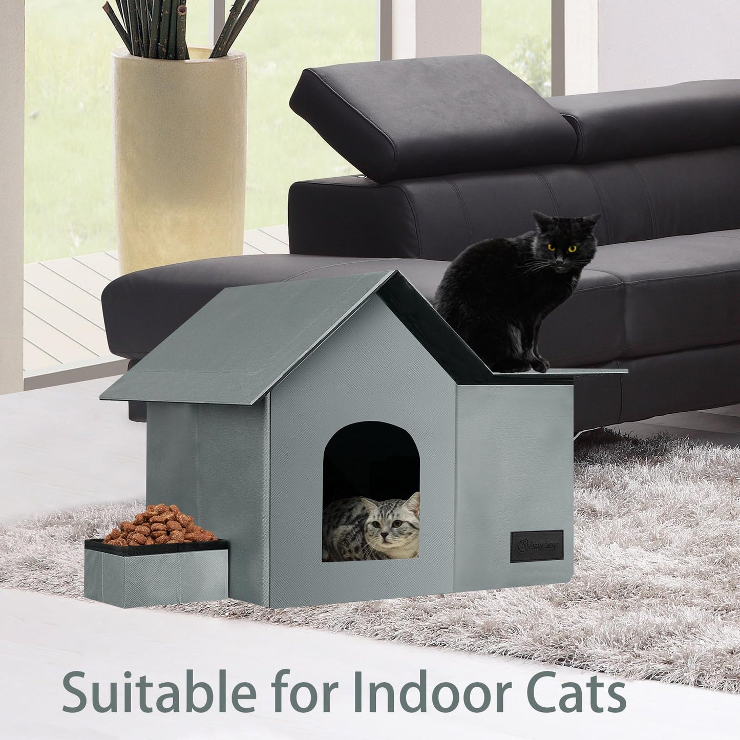 Cat Houses for Outdoor Cats-Large Weatherproof Cat Bed for Indoor Bed