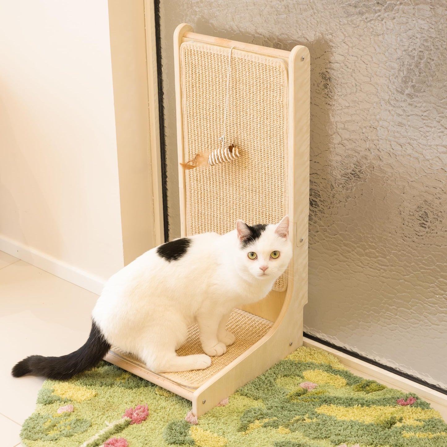 PETKARAY Sisal Cat Scratcher, Upright Cat Scratch Pad Wall Mounted Pad