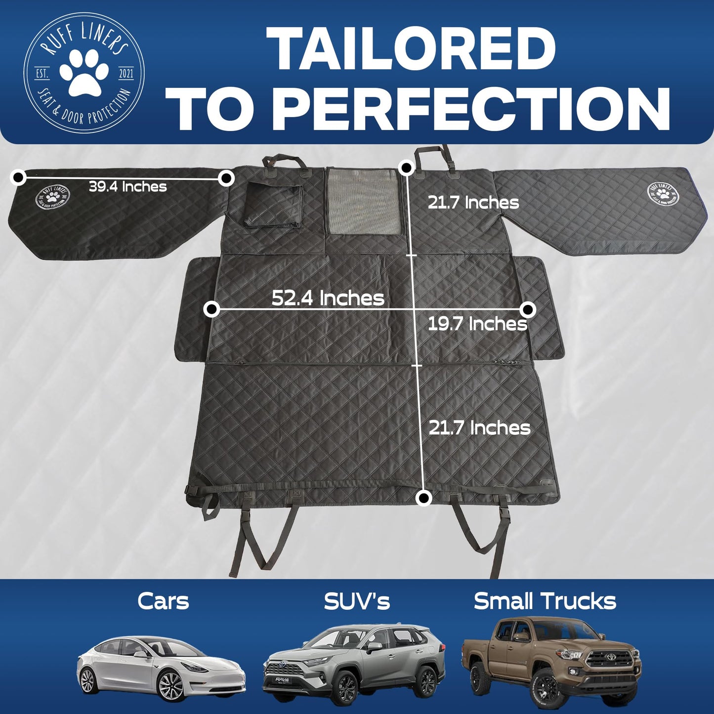 Ruff Liners Dog Hammock for Car, As Seen on Shark Tank Back Seat