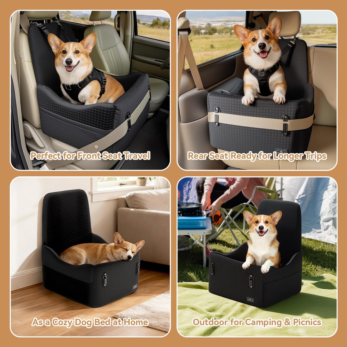 PETSFIT Dog Booster Car Seat for Small/Medium Dogs Up to Patented Seat