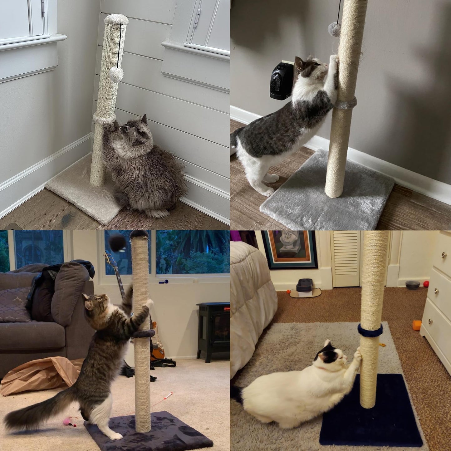 Dimaka 34" Tall Cat Scratching Post for Large Cats and Scratcher