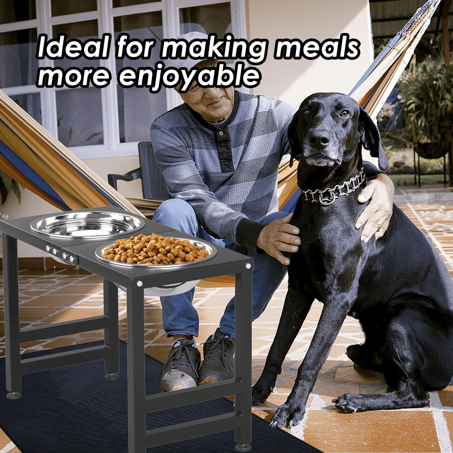 Metal Elevated Dog Bowls for Large Extral Large Breed Raised Dog Bowl