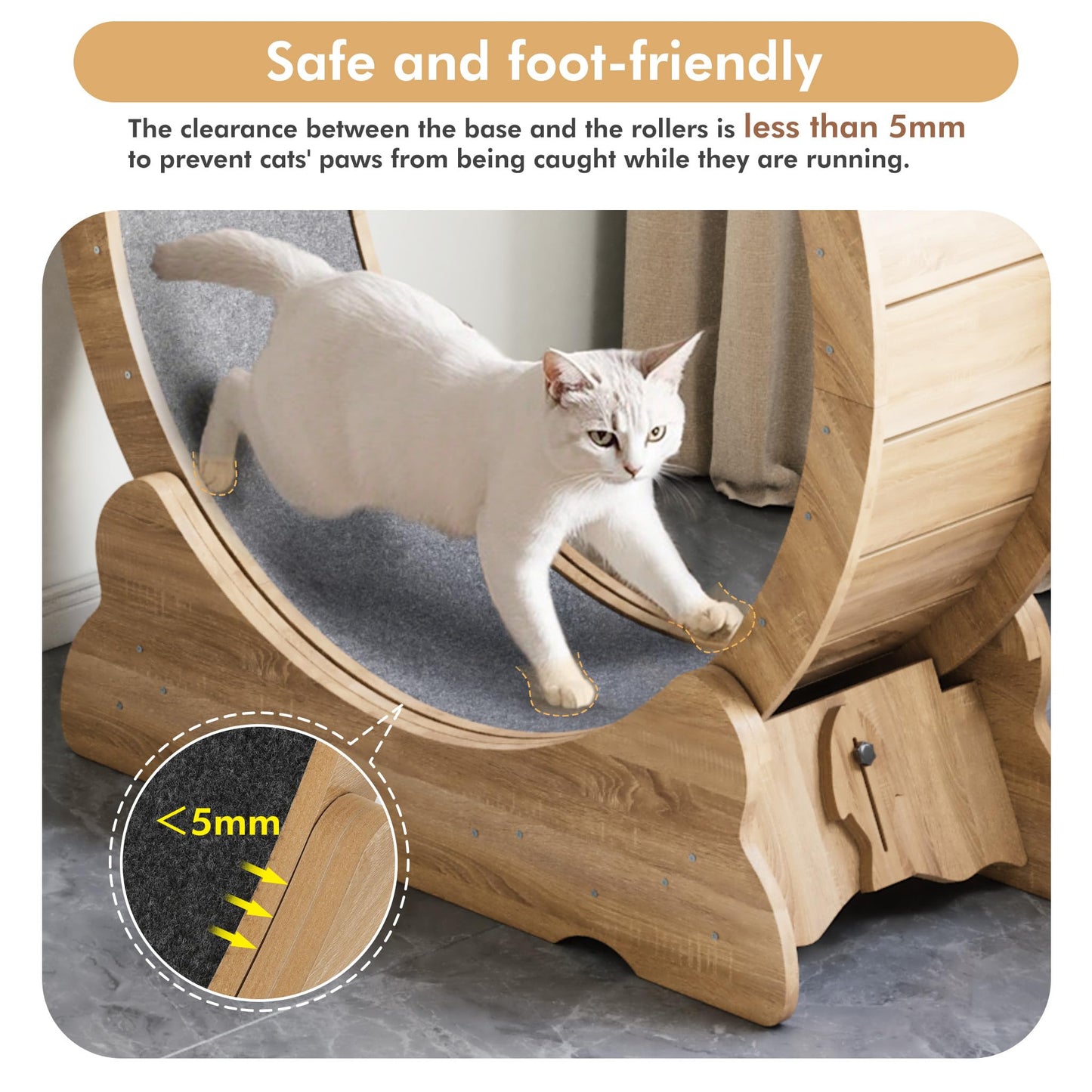 Cat Exercise Wheel, Cat Running Wheel with Smooth and Quiet Teaser