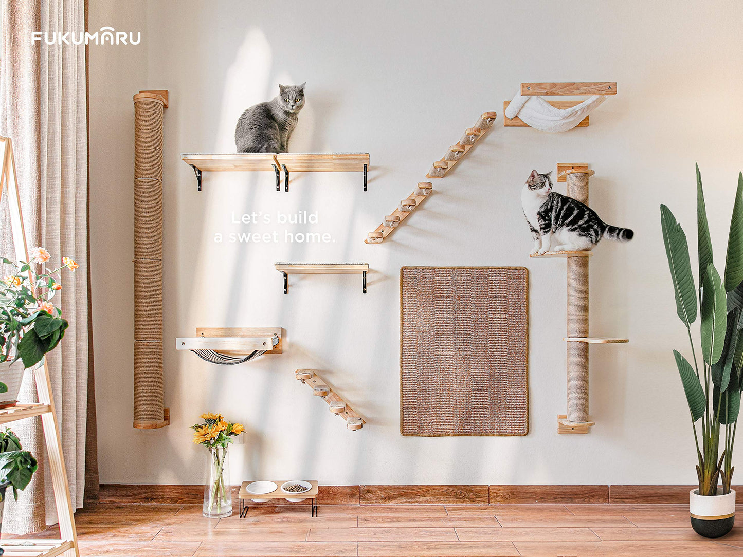 FUKUMARU Cat Scratcher Mat, Natural Sisal Cat Scratch Mats, Pad