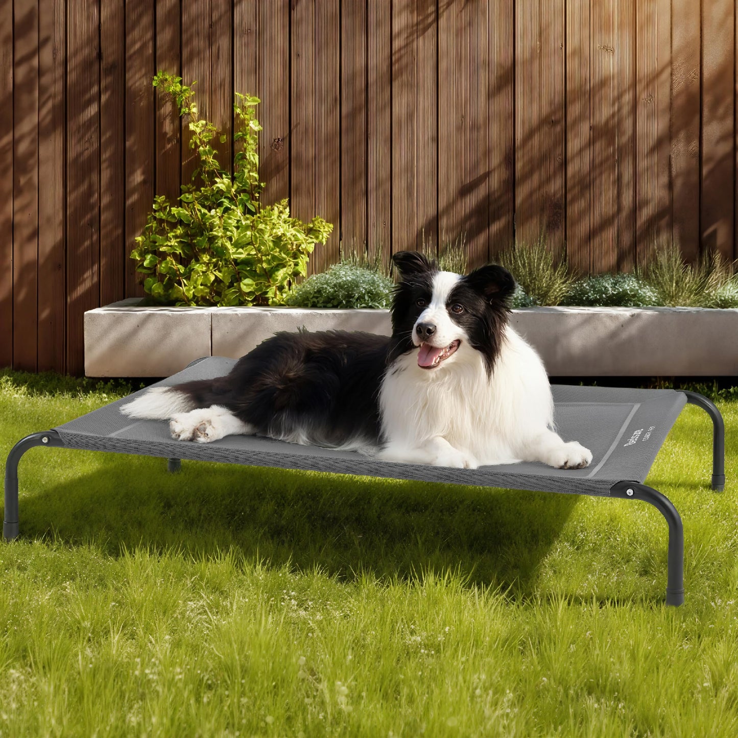 Bedsure Outdoor Elevated Dog Bed Large Sized Dog, Portable Indoor Bed